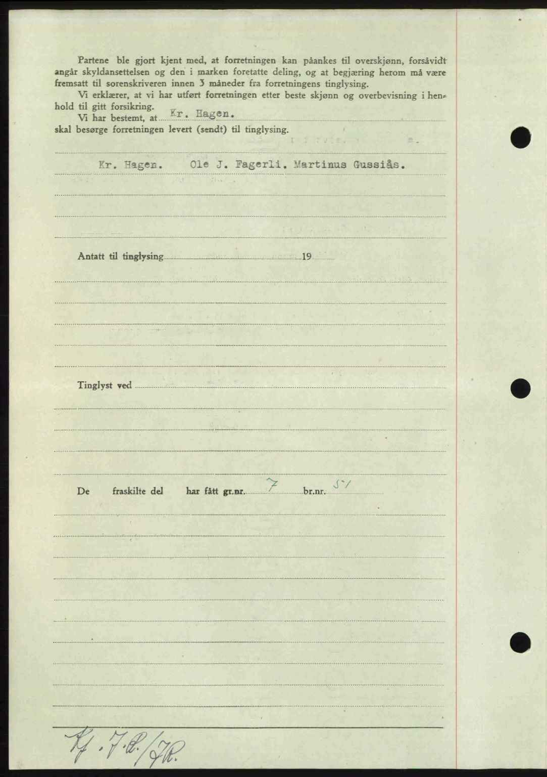 Nordmøre sorenskriveri, AV/SAT-A-4132/1/2/2Ca: Mortgage book no. A117, 1950-1950, Diary no: : 3916/1950