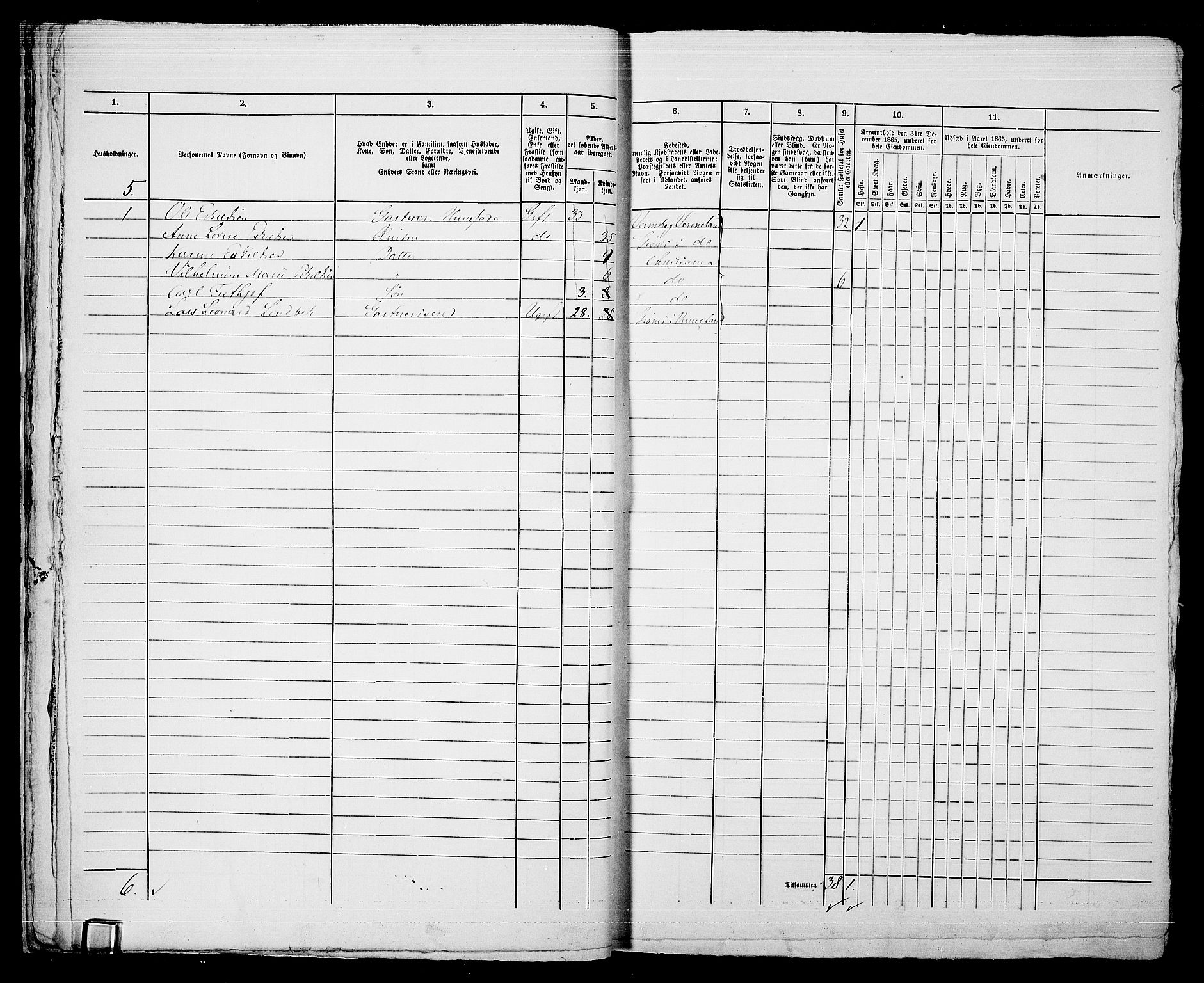 RA, 1865 census for Kristiania, 1865, p. 4074