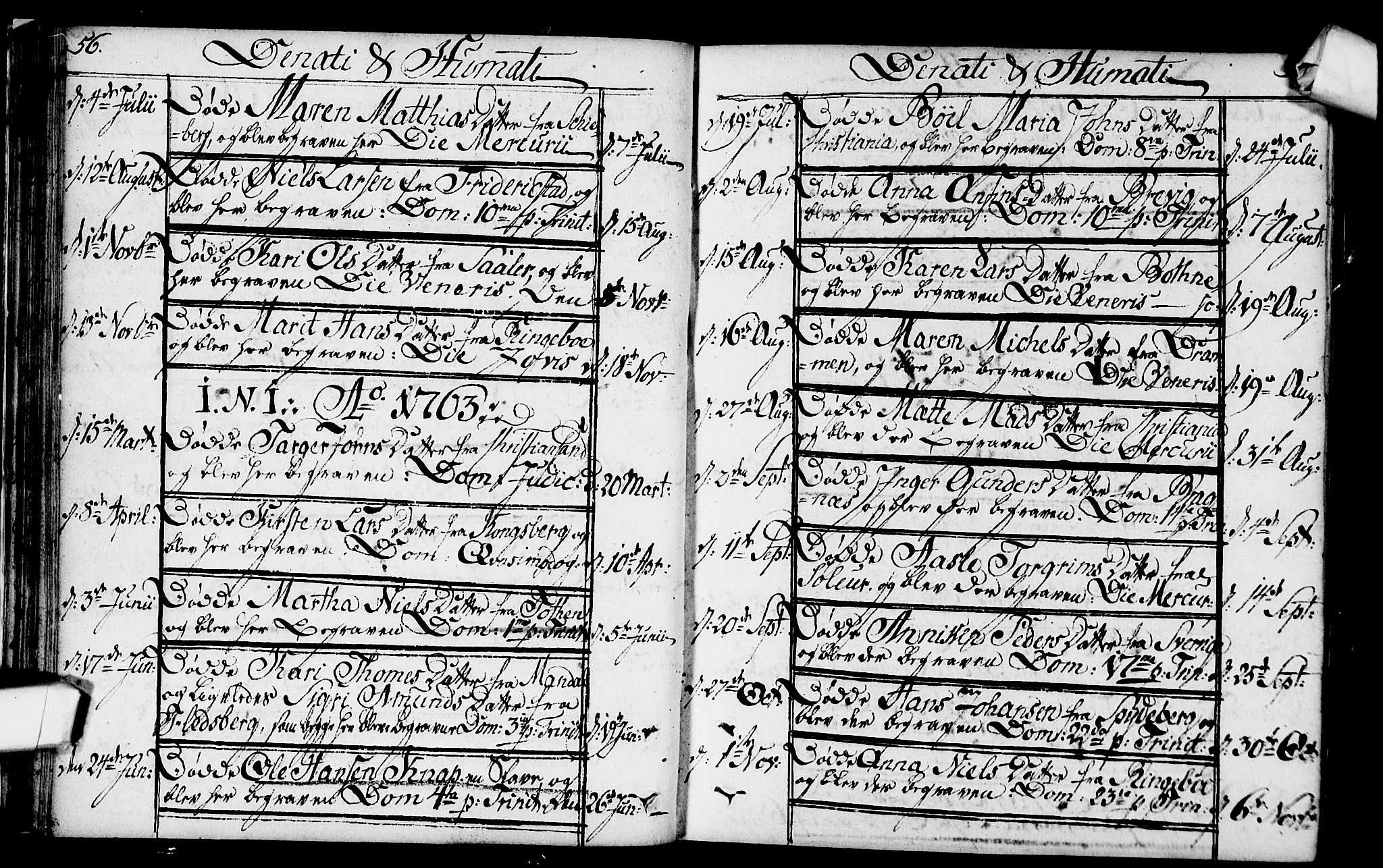 Kristiania tukthusprest Kirkebøker, SAO/A-10881/F/Fa/L0001: Parish register (official) no. 1, 1758-1828, p. 56-57