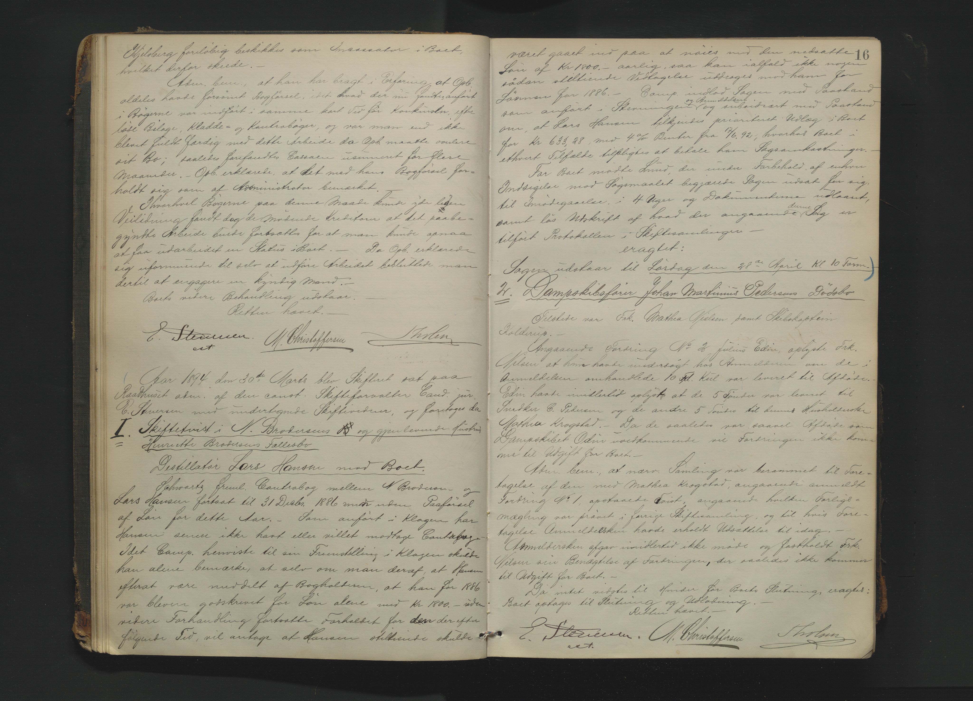 Drammen byfogd, AV/SAKO-A-222/H/Hb/Hbc/L0017: Skifteforhandlingsprotokoll. - Drammen., 1894-1897, p. 16