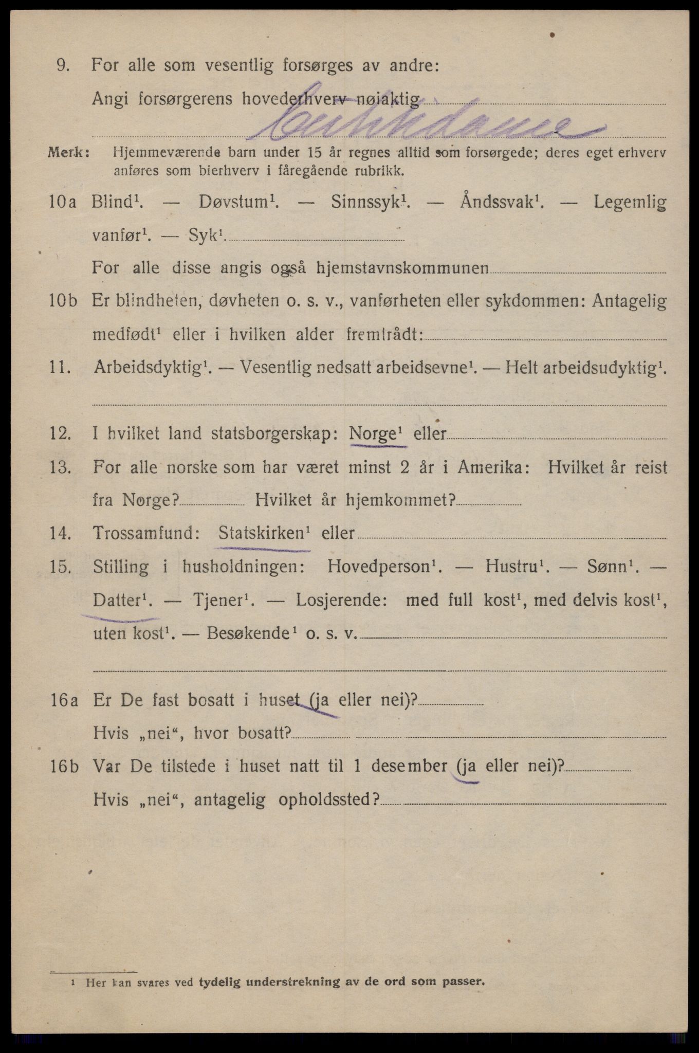 SAT, 1920 census for Trondheim, 1920, p. 51809