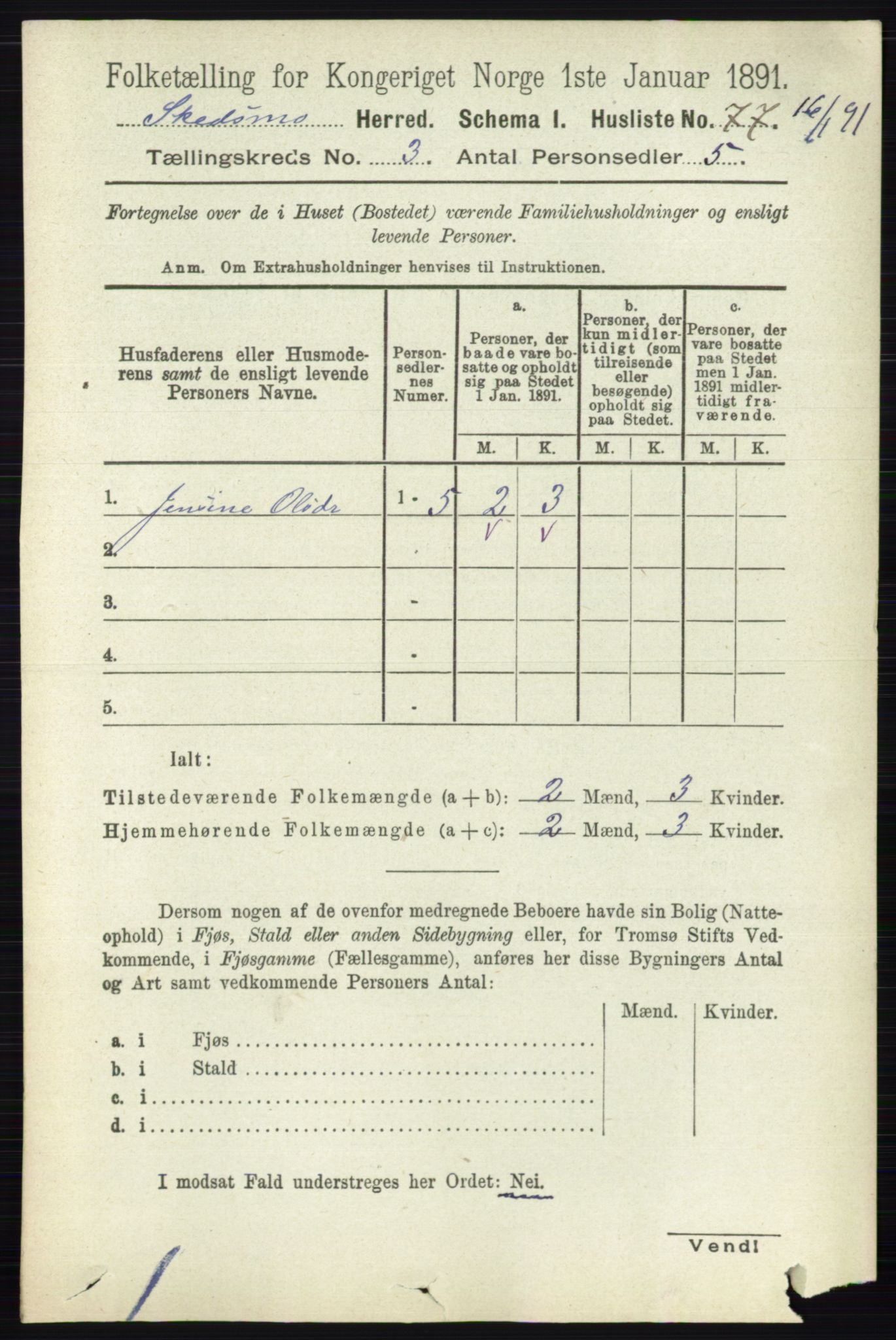 RA, 1891 census for 0231 Skedsmo, 1891, p. 1295