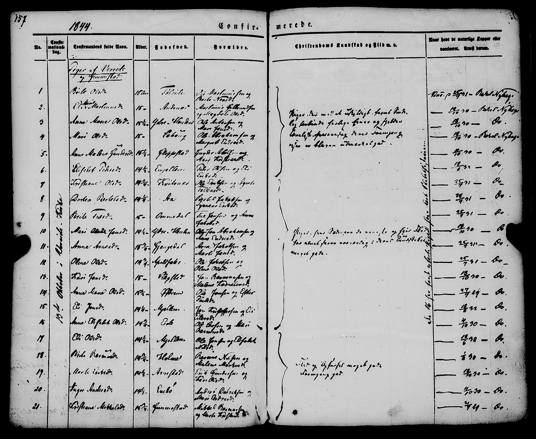 Gloppen sokneprestembete, AV/SAB-A-80101/H/Haa/Haaa/L0008: Parish register (official) no. A 8, 1837-1855, p. 157