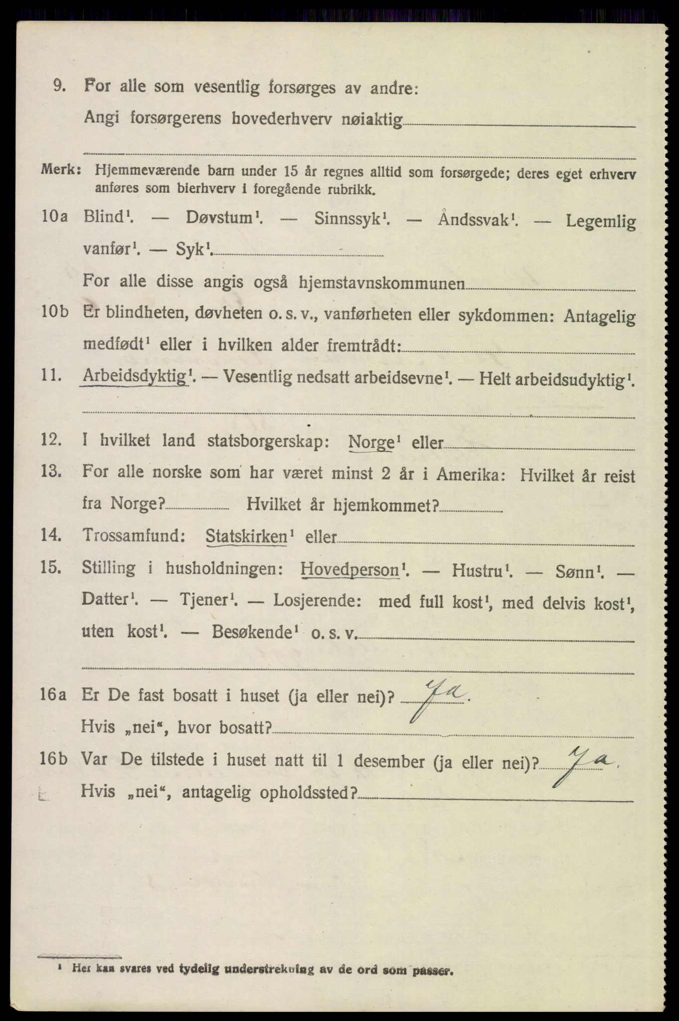 SAH, 1920 census for Trysil, 1920, p. 15952