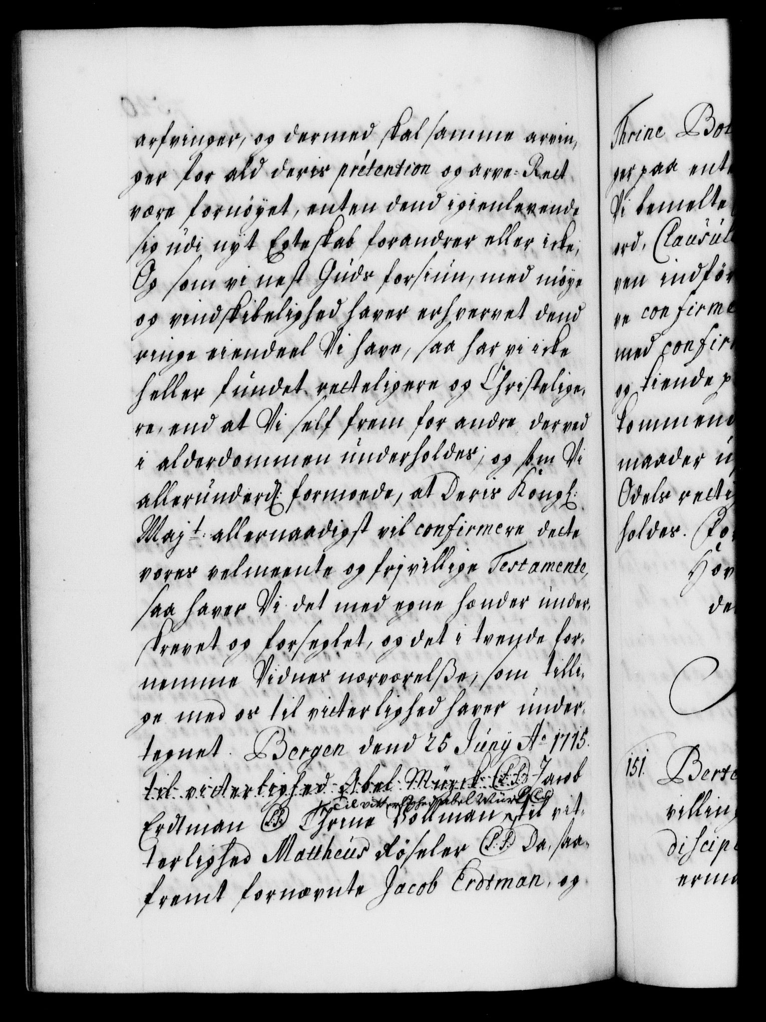 Danske Kanselli 1572-1799, AV/RA-EA-3023/F/Fc/Fca/Fcaa/L0021: Norske registre, 1712-1715, p. 540b