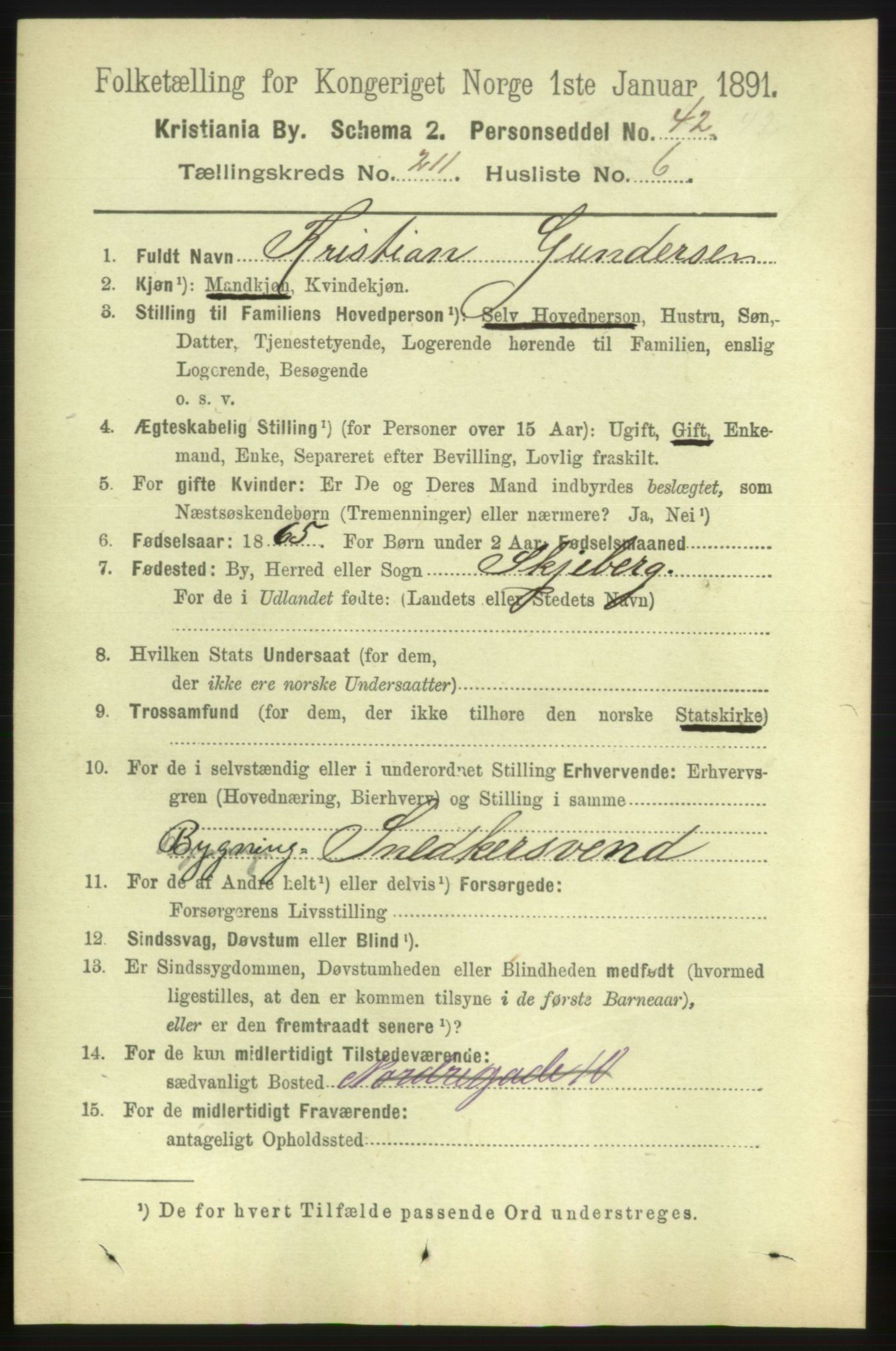 RA, 1891 census for 0301 Kristiania, 1891, p. 126035