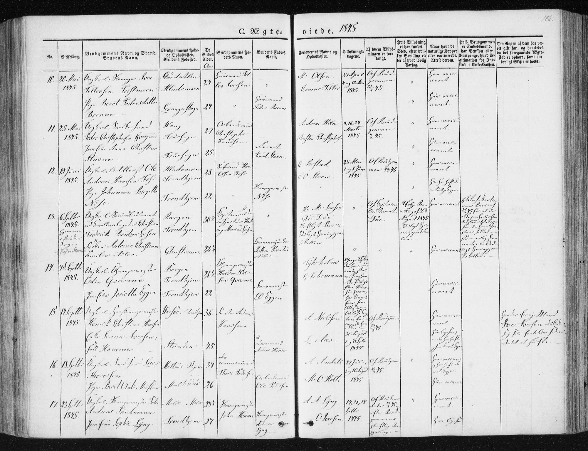 Ministerialprotokoller, klokkerbøker og fødselsregistre - Sør-Trøndelag, AV/SAT-A-1456/602/L0110: Parish register (official) no. 602A08, 1840-1854, p. 186