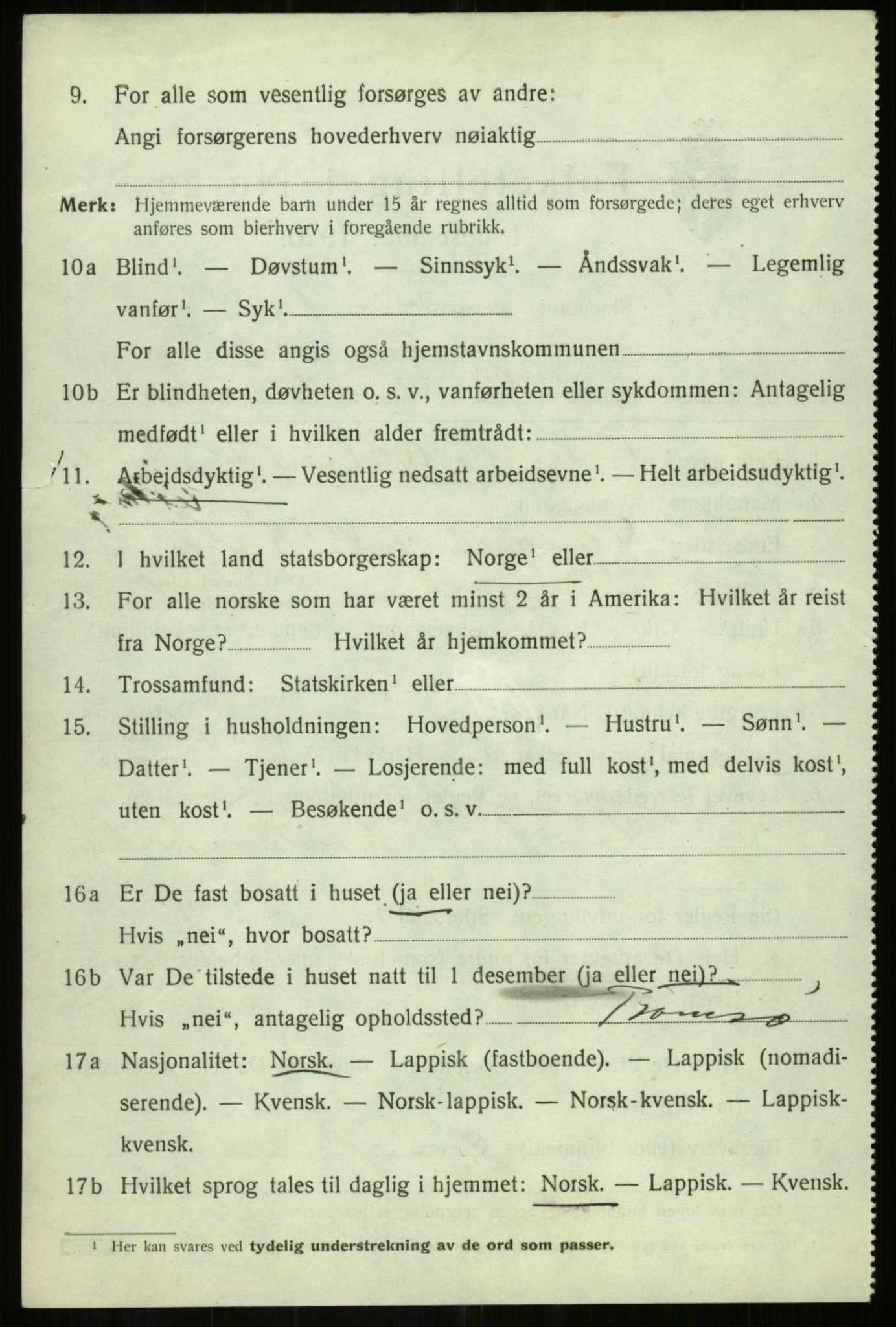 SATØ, 1920 census for Hillesøy, 1920, p. 2570