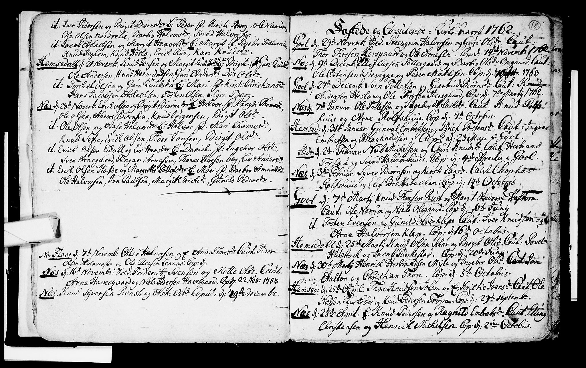 Nes kirkebøker, SAKO/A-236/F/Fa/L0003: Parish register (official) no. 3, 1760-1764, p. 18