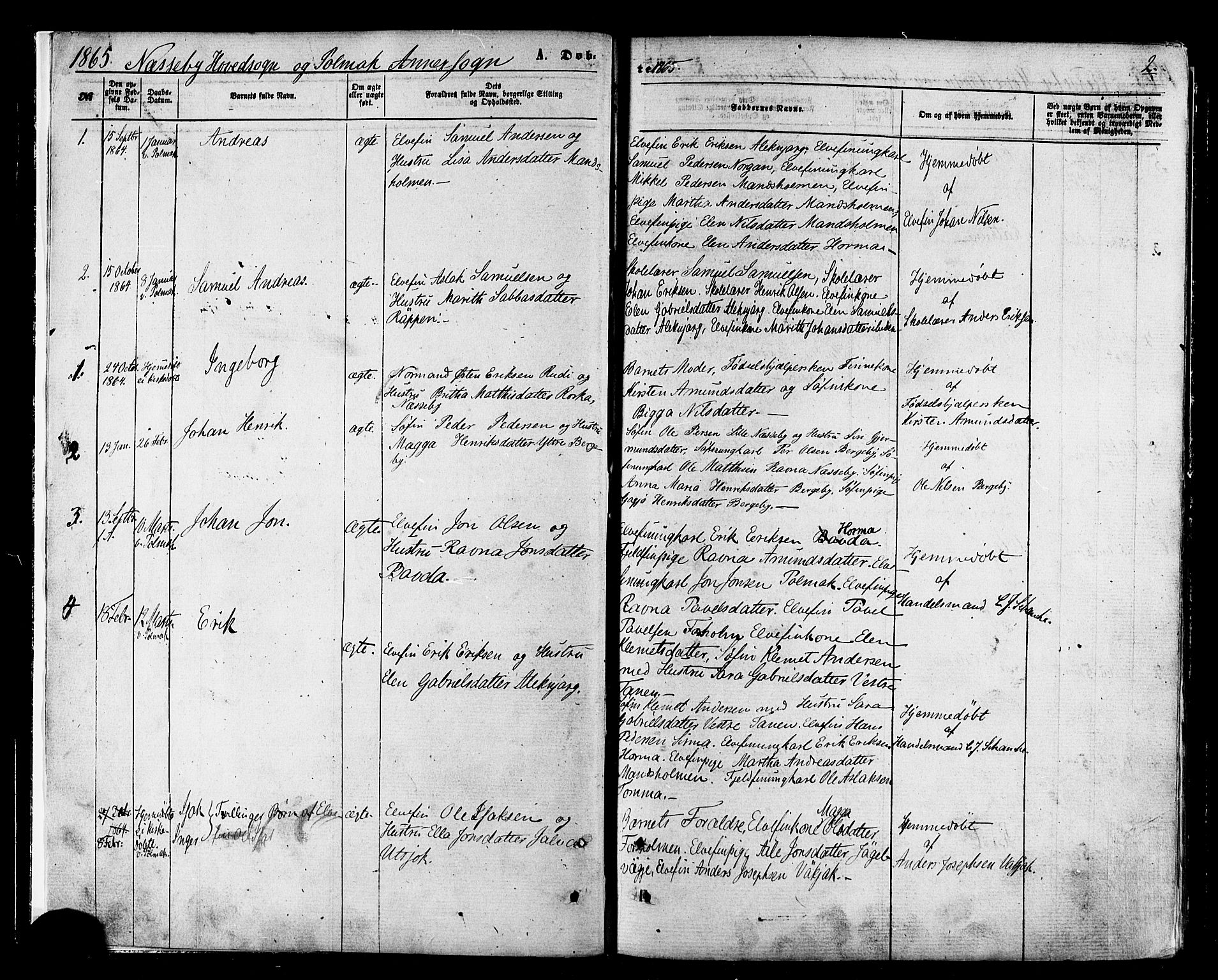 Nesseby sokneprestkontor, SATØ/S-1330/H/Ha/L0003kirke: Parish register (official) no. 3 /1, 1865-1876, p. 2