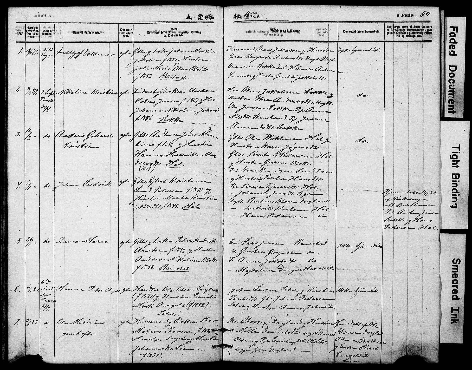 Ministerialprotokoller, klokkerbøker og fødselsregistre - Nordland, AV/SAT-A-1459/865/L0930: Parish register (copy) no. 865C02, 1866-1884, p. 50