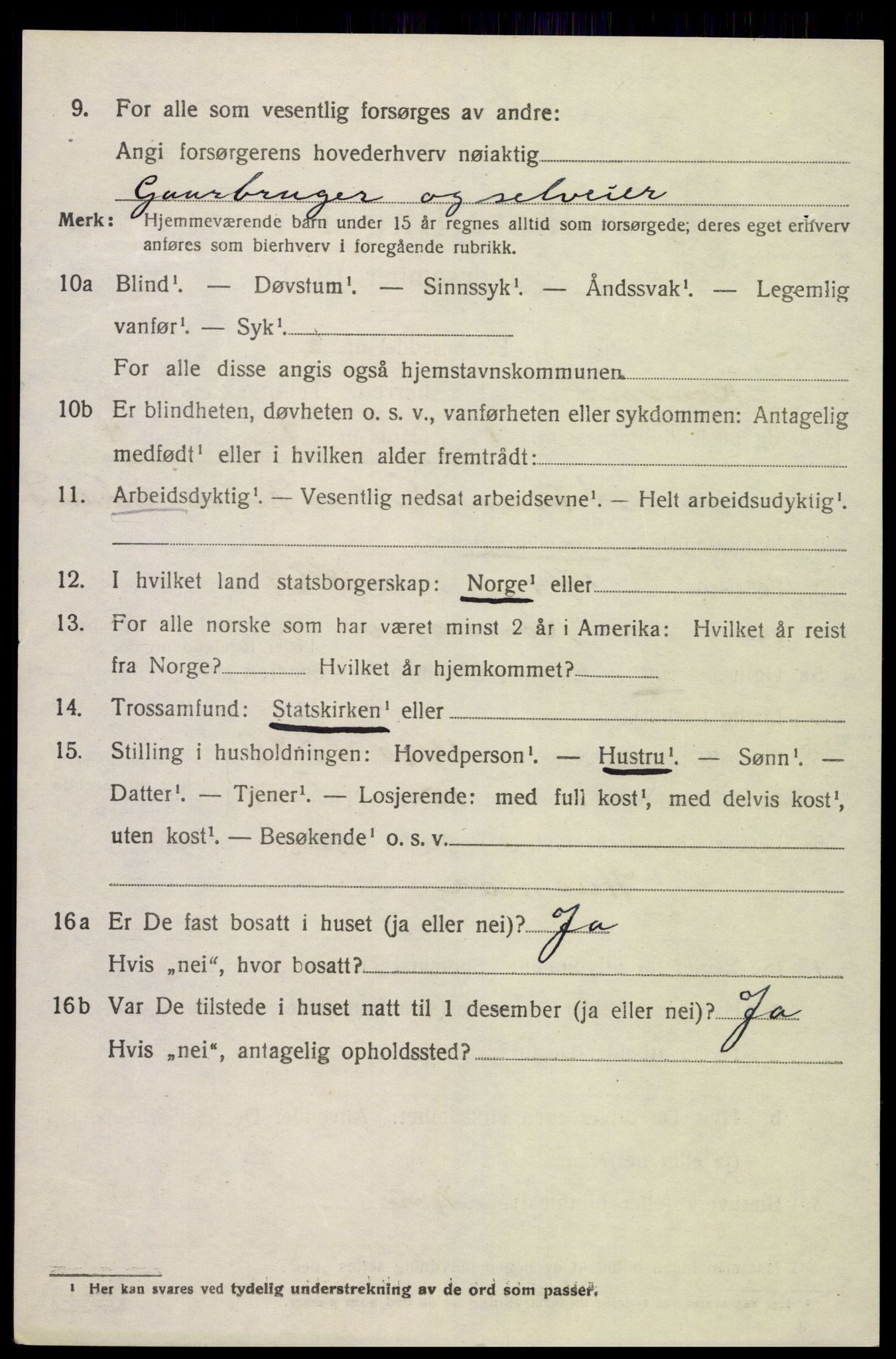 SAK, 1920 census for Konsmo, 1920, p. 1267