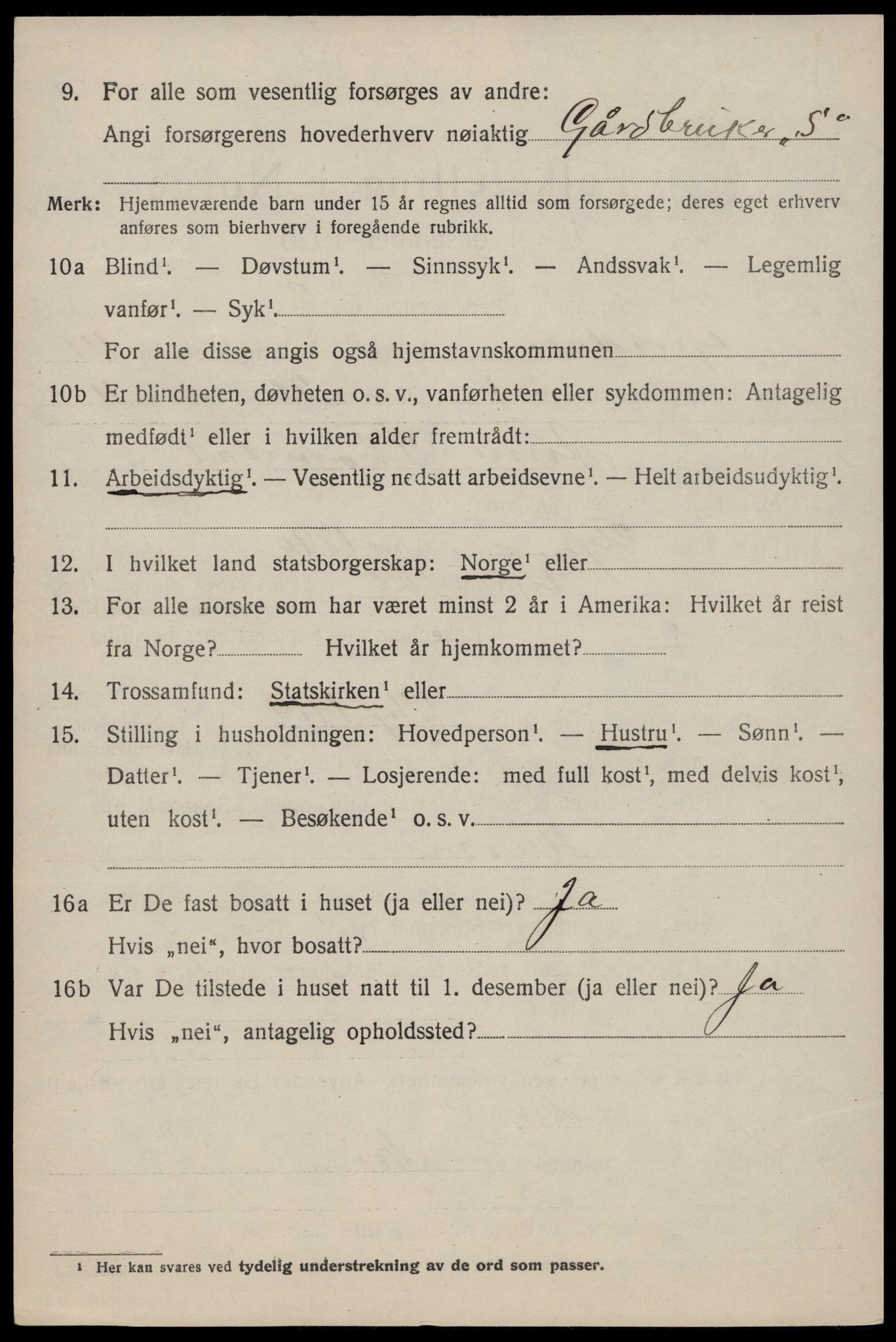 SAKO, 1920 census for Fyresdal, 1920, p. 4374