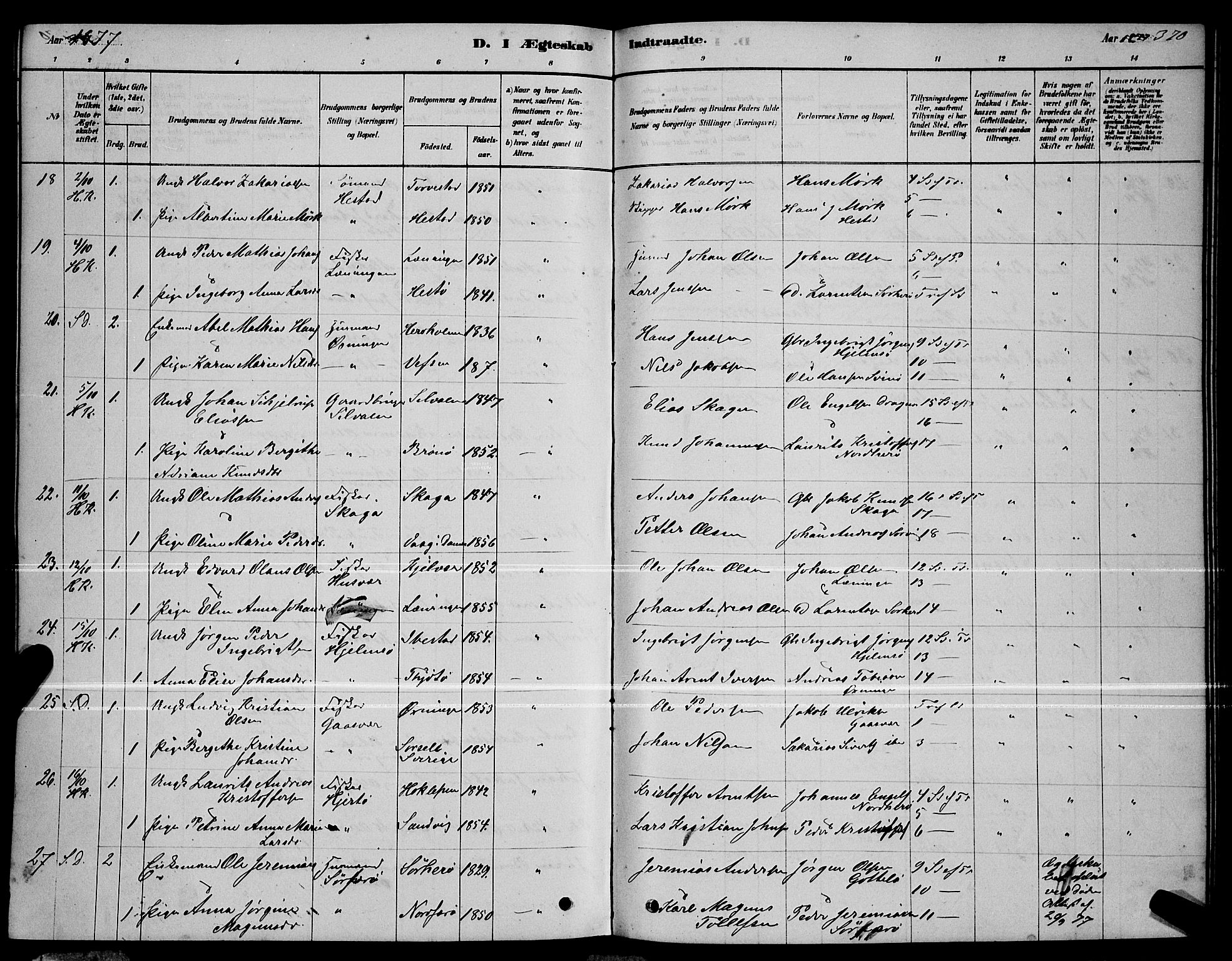 Ministerialprotokoller, klokkerbøker og fødselsregistre - Nordland, AV/SAT-A-1459/834/L0513: Parish register (copy) no. 834C04, 1877-1892, p. 370