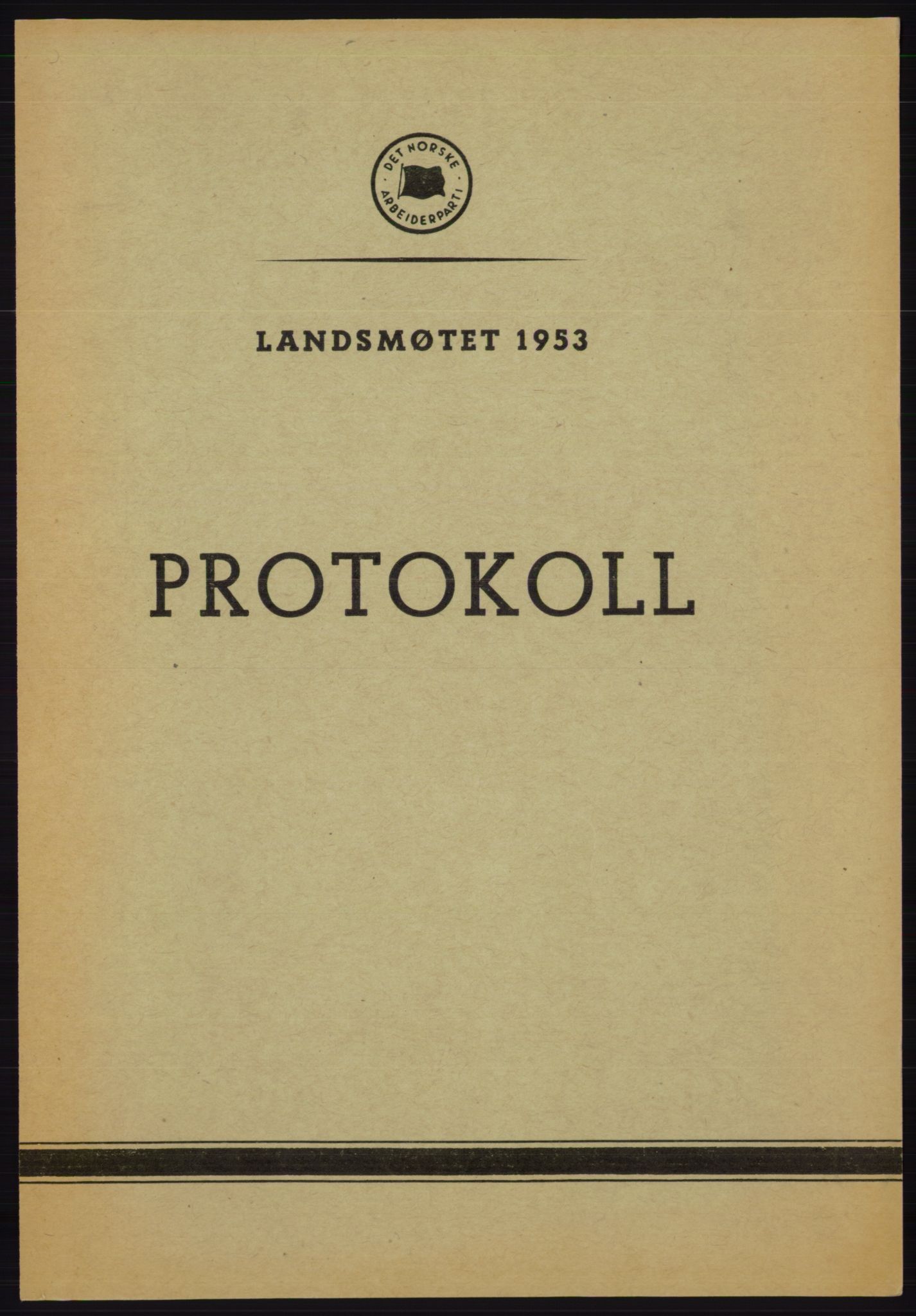 Det norske Arbeiderparti - publikasjoner, AAB/-/-/-: Protokoll over forhandlingene på det 34. ordinære landsmøte 22.-25. mars 1953 i Oslo, 1953
