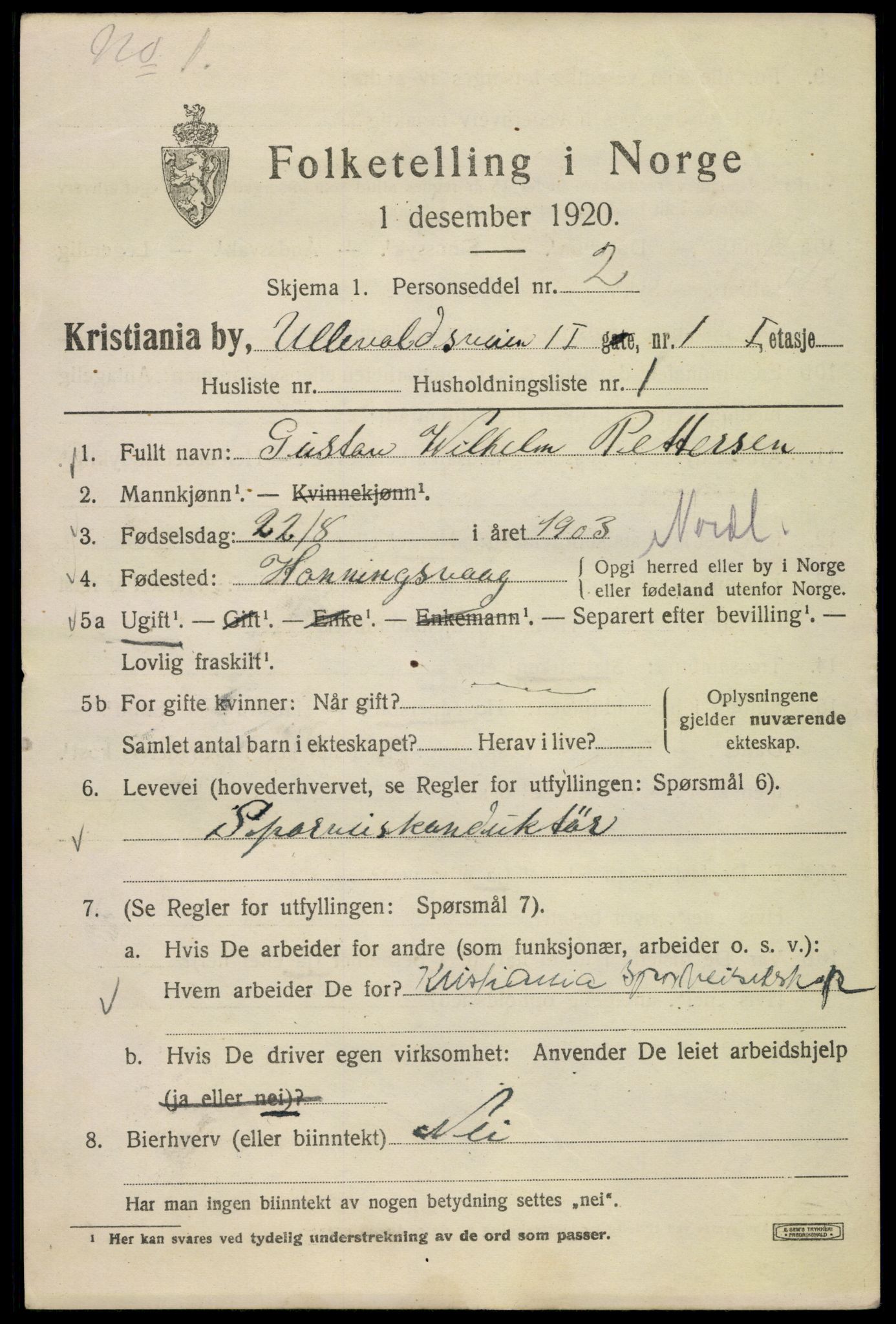 SAO, 1920 census for Kristiania, 1920, p. 612649