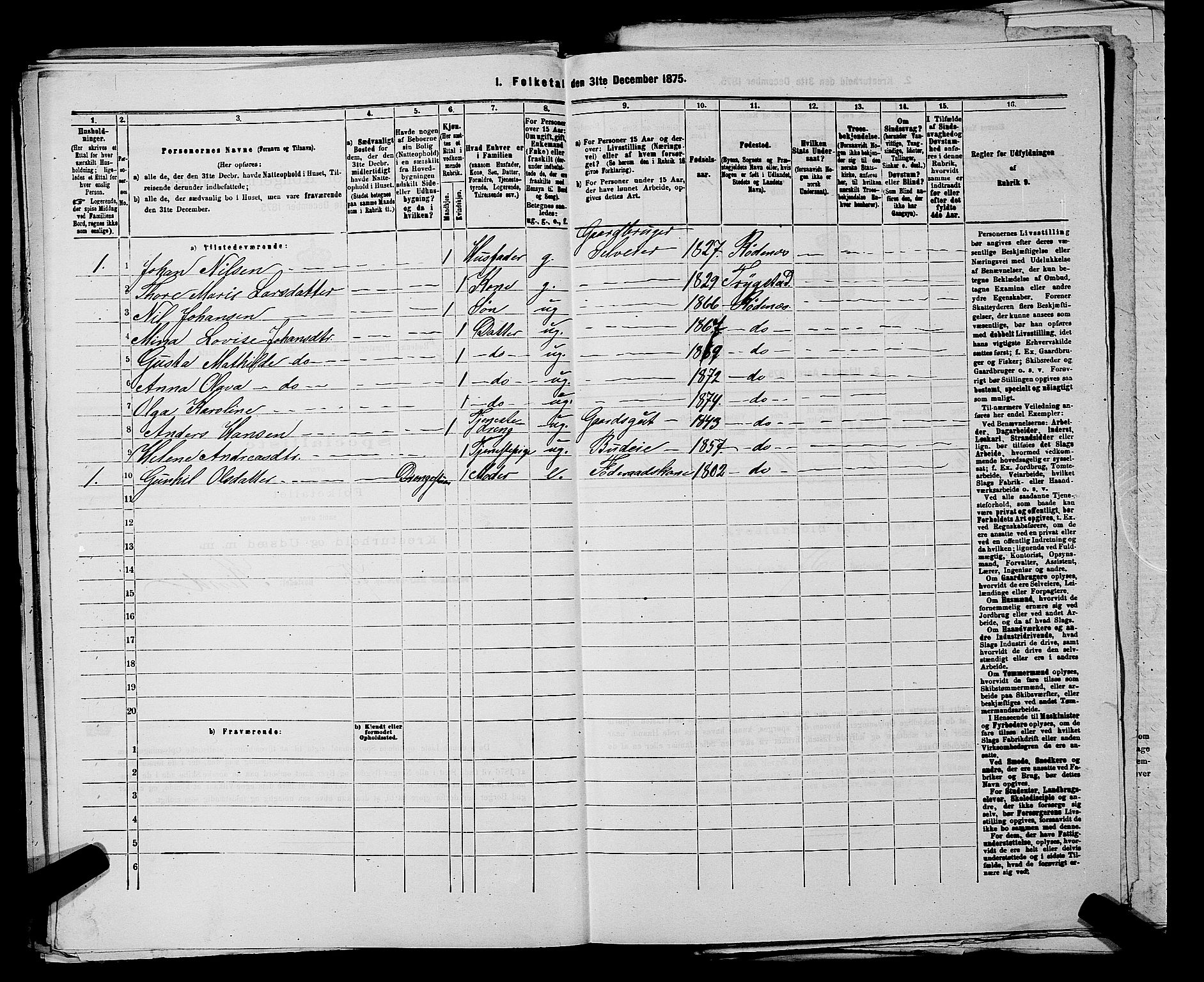 RA, 1875 census for 0120P Rødenes, 1875, p. 496