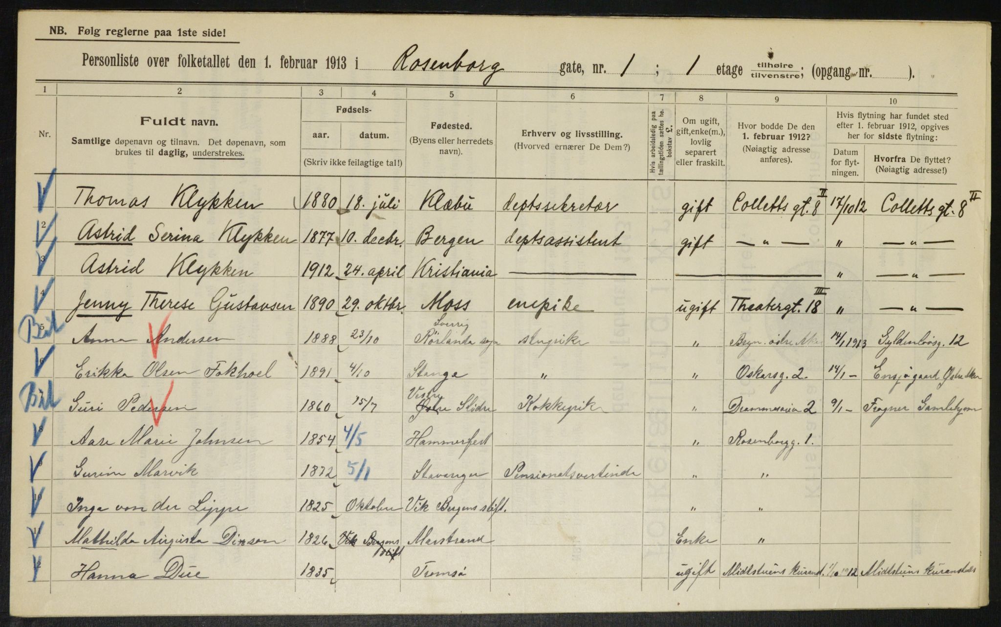 OBA, Municipal Census 1913 for Kristiania, 1913, p. 83409