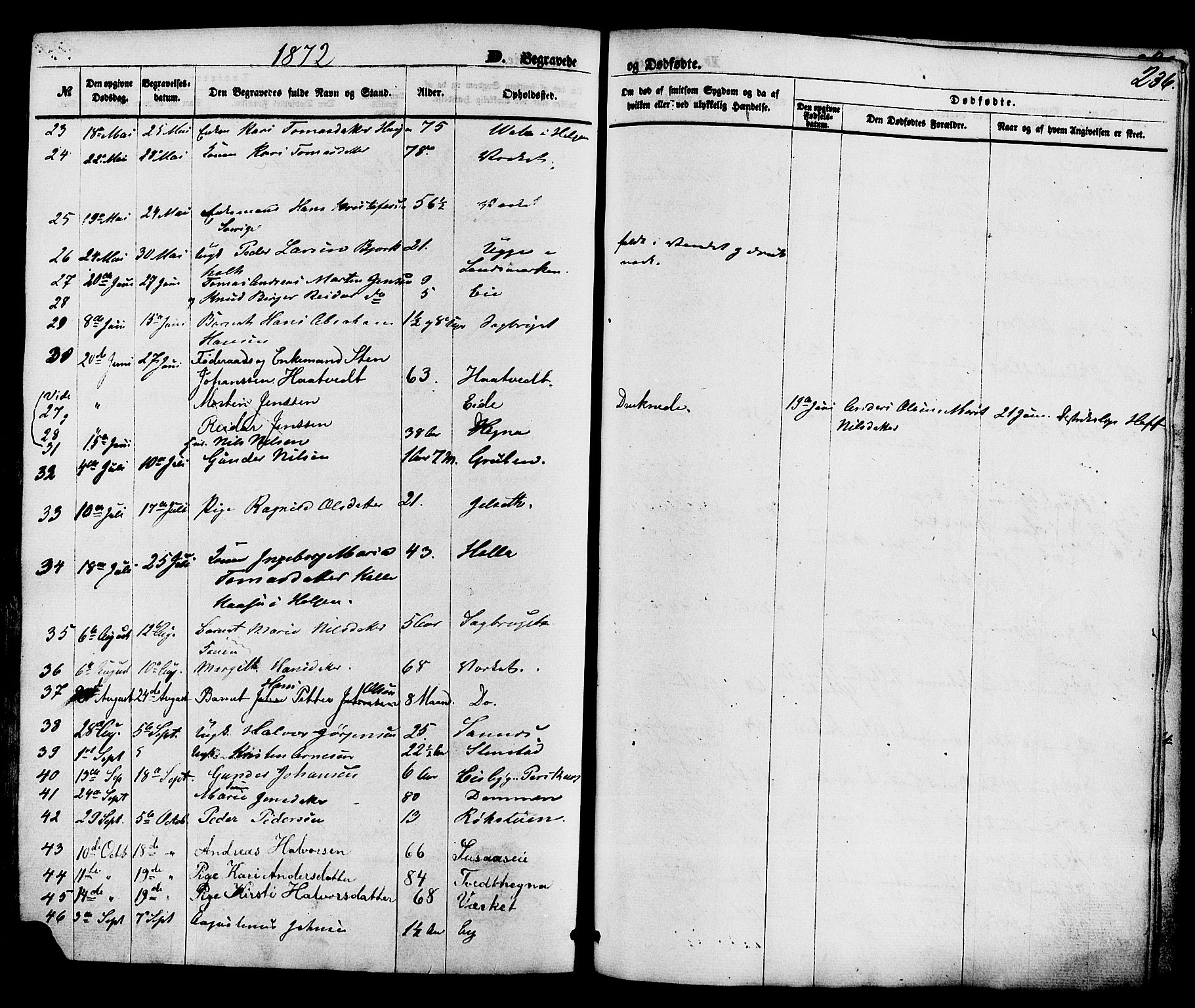 Holla kirkebøker, AV/SAKO-A-272/F/Fa/L0007: Parish register (official) no. 7, 1869-1881, p. 236