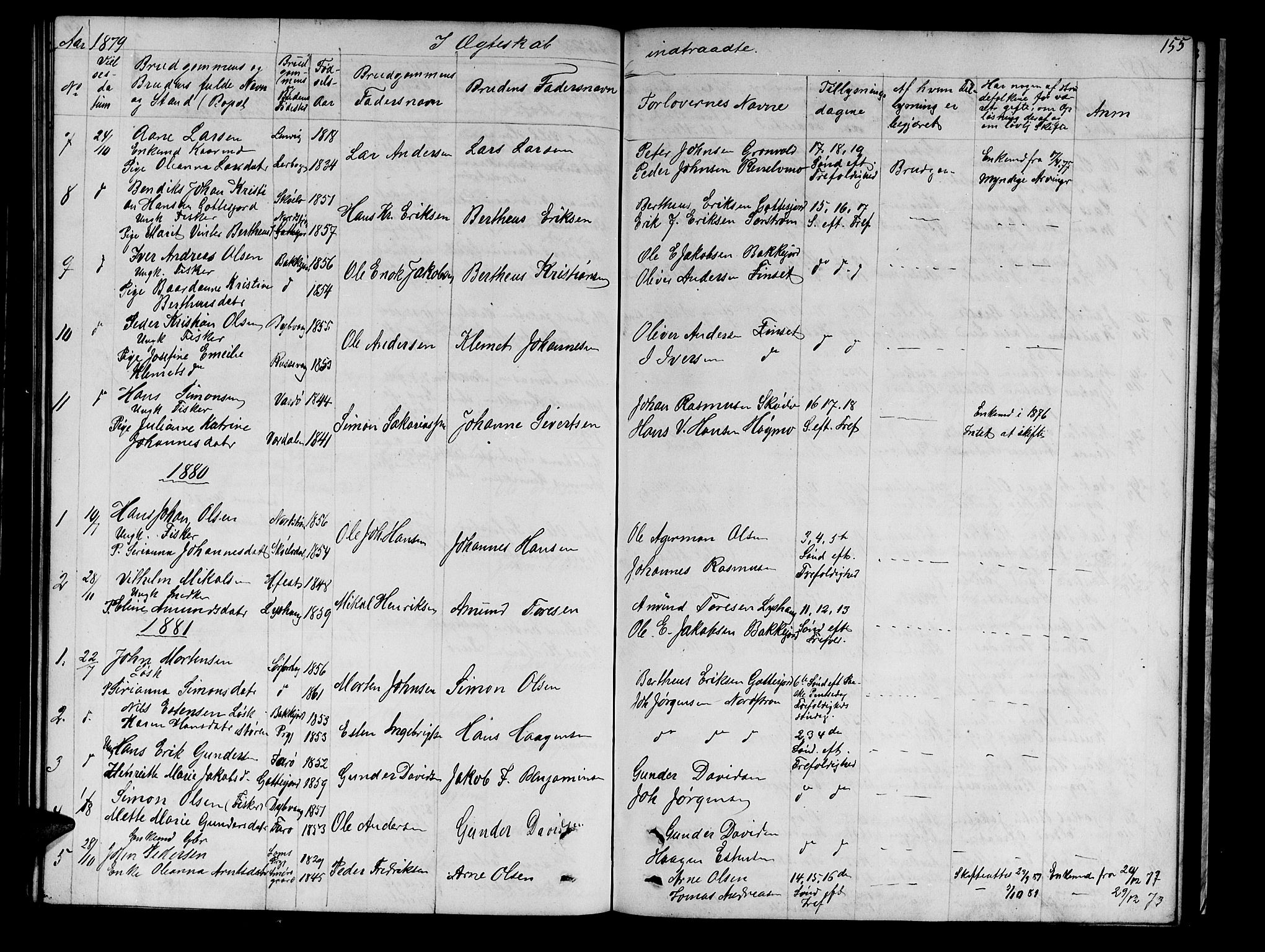 Tranøy sokneprestkontor, SATØ/S-1313/I/Ia/Iab/L0021klokker: Parish register (copy) no. 21, 1861-1886, p. 155