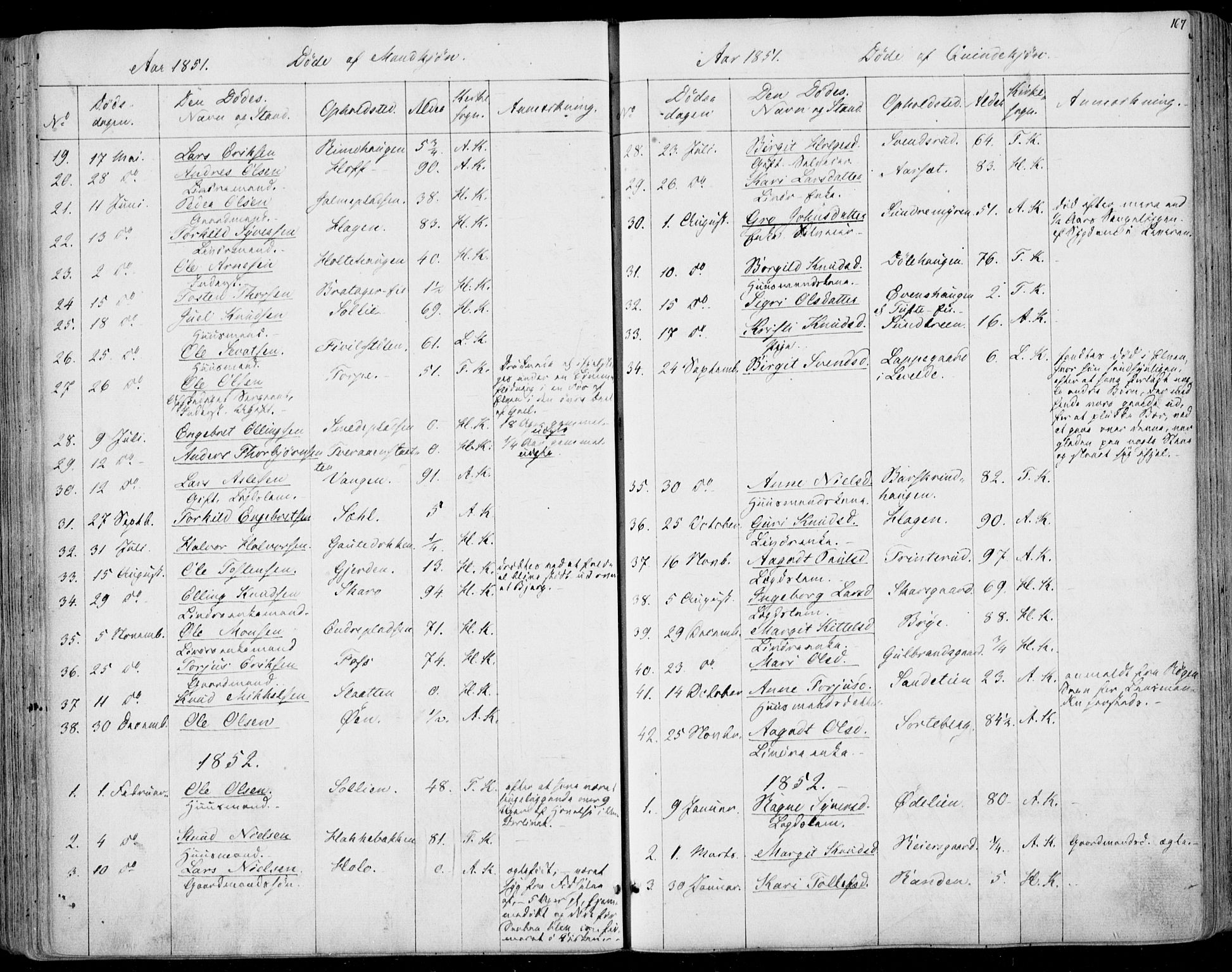 Ål kirkebøker, AV/SAKO-A-249/F/Fa/L0006: Parish register (official) no. I 6, 1849-1864, p. 167