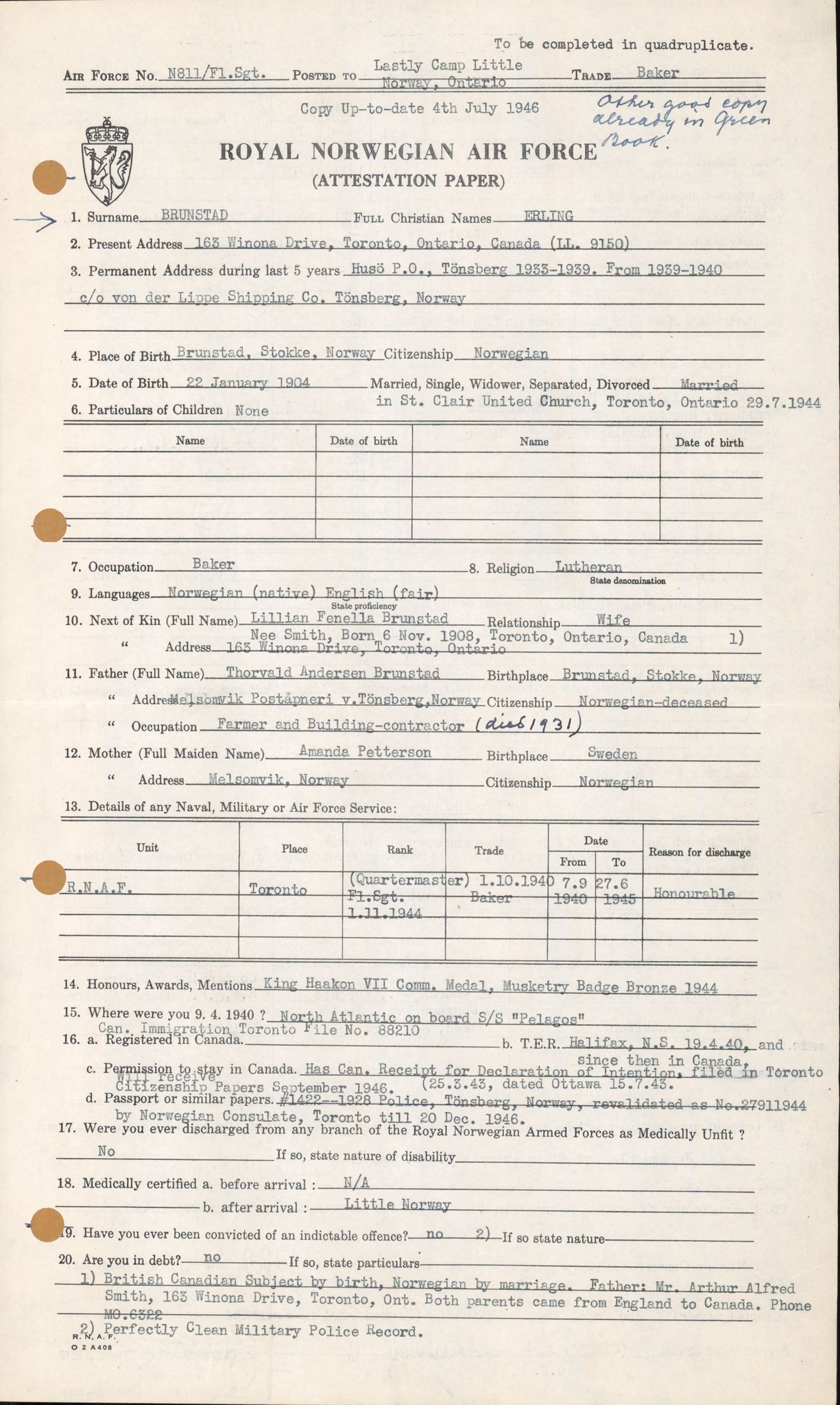 Forsvaret, Forsvarets overkommando/Luftforsvarsstaben, AV/RA-RAFA-4079/P/Pa/L0011: Personellpapirer, 1904, p. 101