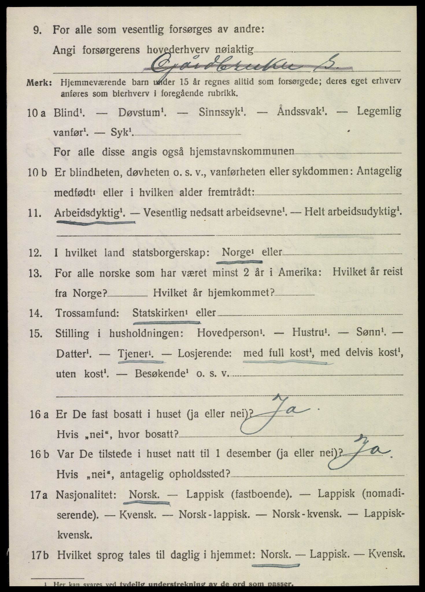 SAT, 1920 census for Sparbu, 1920, p. 1948