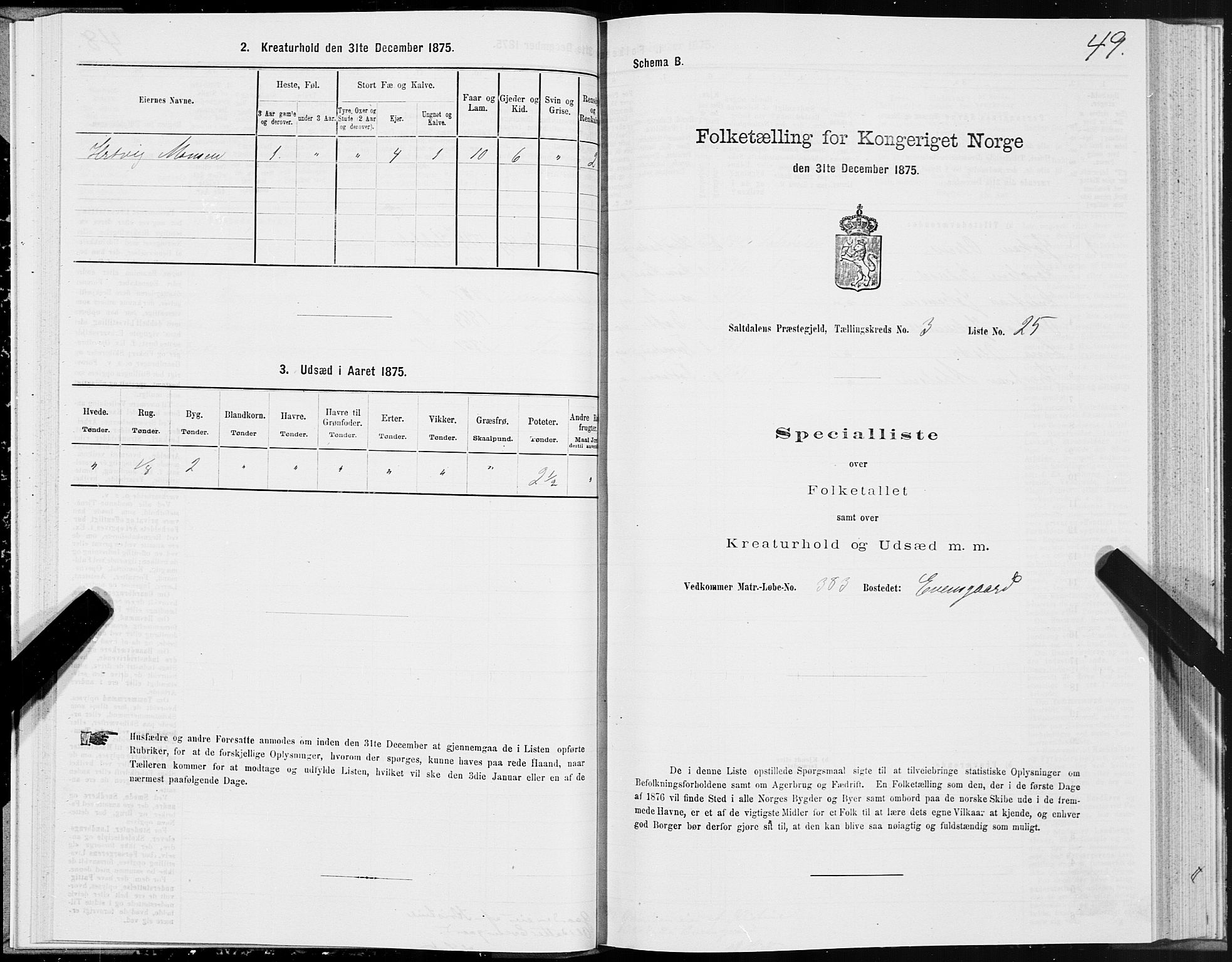 SAT, 1875 census for 1840P Saltdal, 1875, p. 2049