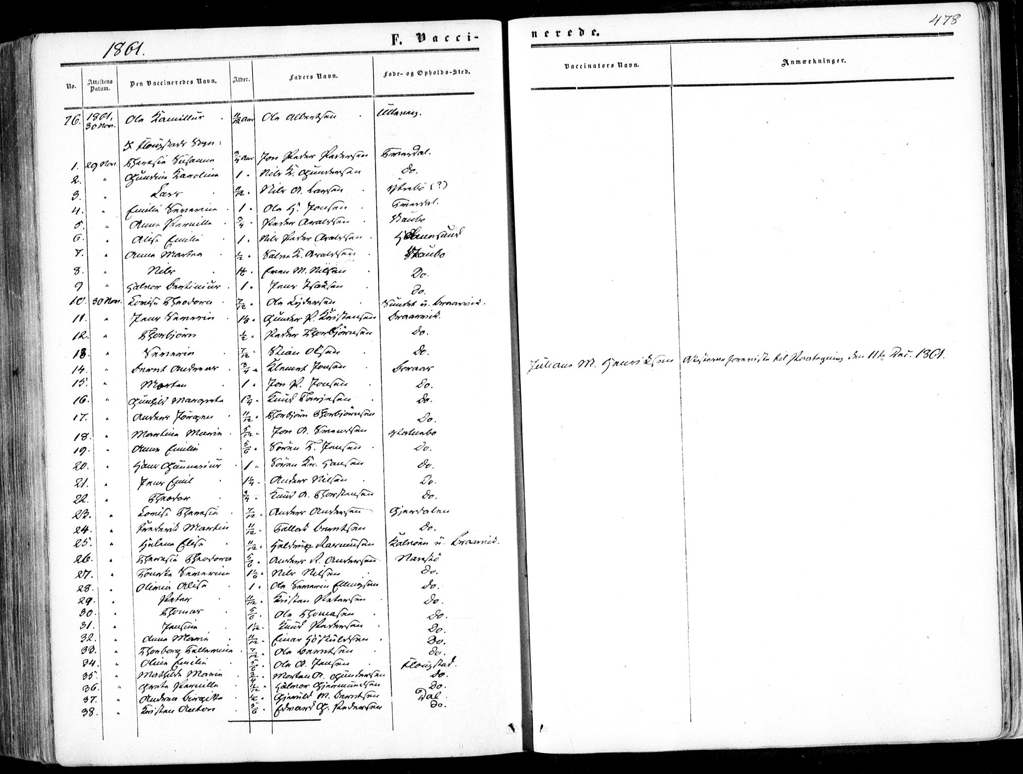 Dypvåg sokneprestkontor, SAK/1111-0007/F/Fa/Faa/L0006: Parish register (official) no. A 6, 1855-1872, p. 478