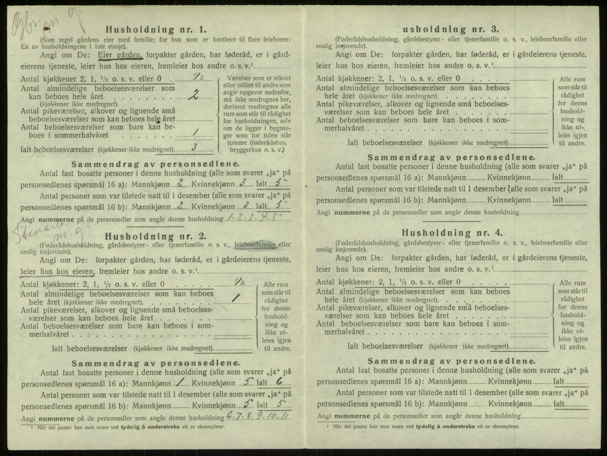 SAB, 1920 census for Haus, 1920, p. 818