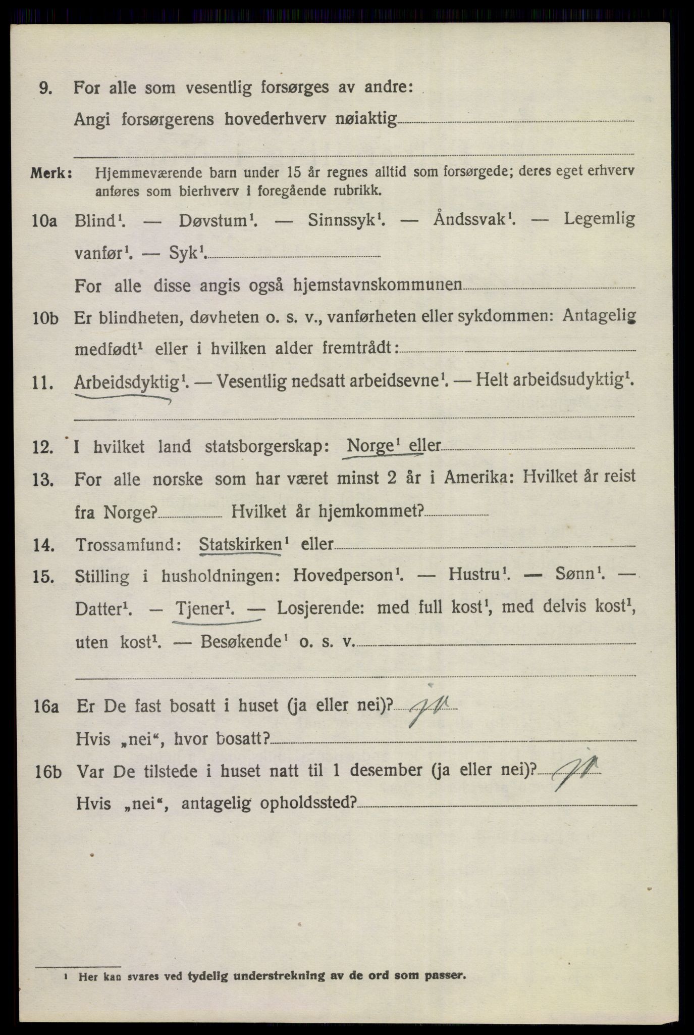 SAKO, 1920 census for Tyristrand, 1920, p. 2983