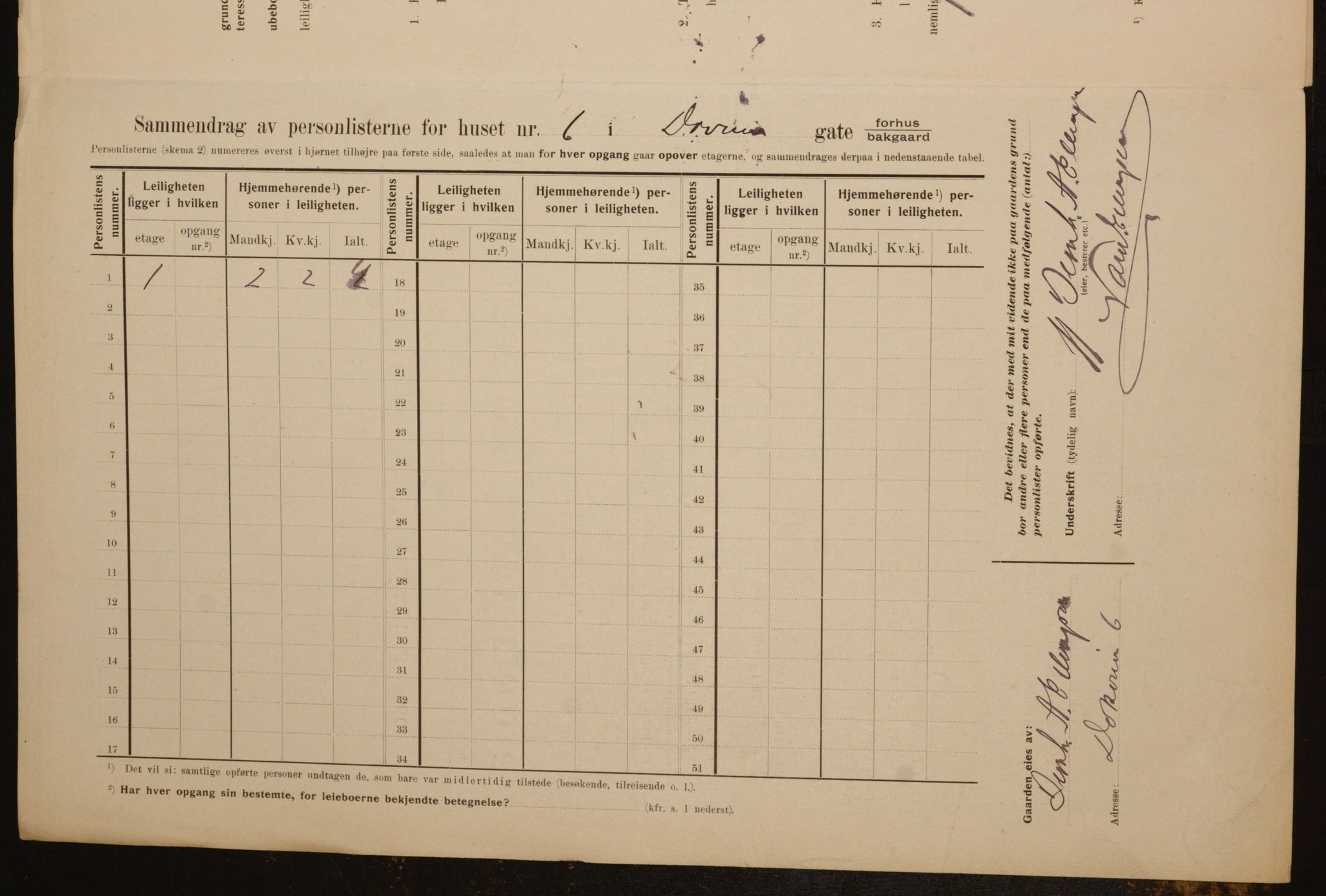 OBA, Municipal Census 1910 for Kristiania, 1910, p. 15180