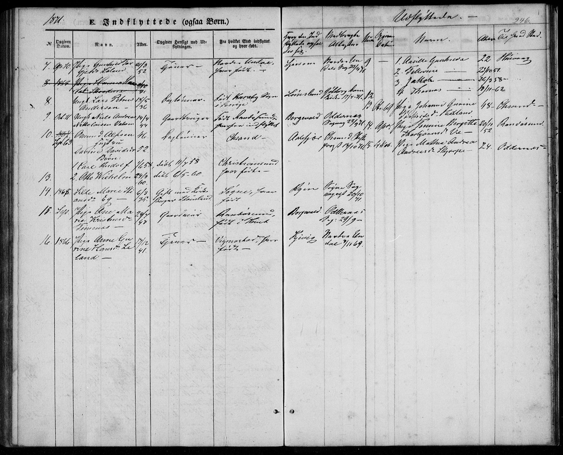 Tveit sokneprestkontor, SAK/1111-0043/F/Fa/L0005: Parish register (official) no. A 5, 1853-1871, p. 246