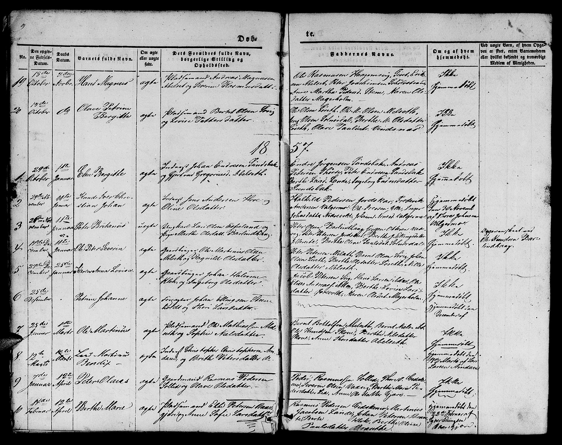 Ministerialprotokoller, klokkerbøker og fødselsregistre - Møre og Romsdal, SAT/A-1454/522/L0324: Parish register (copy) no. 522C03, 1854-1871, p. 9