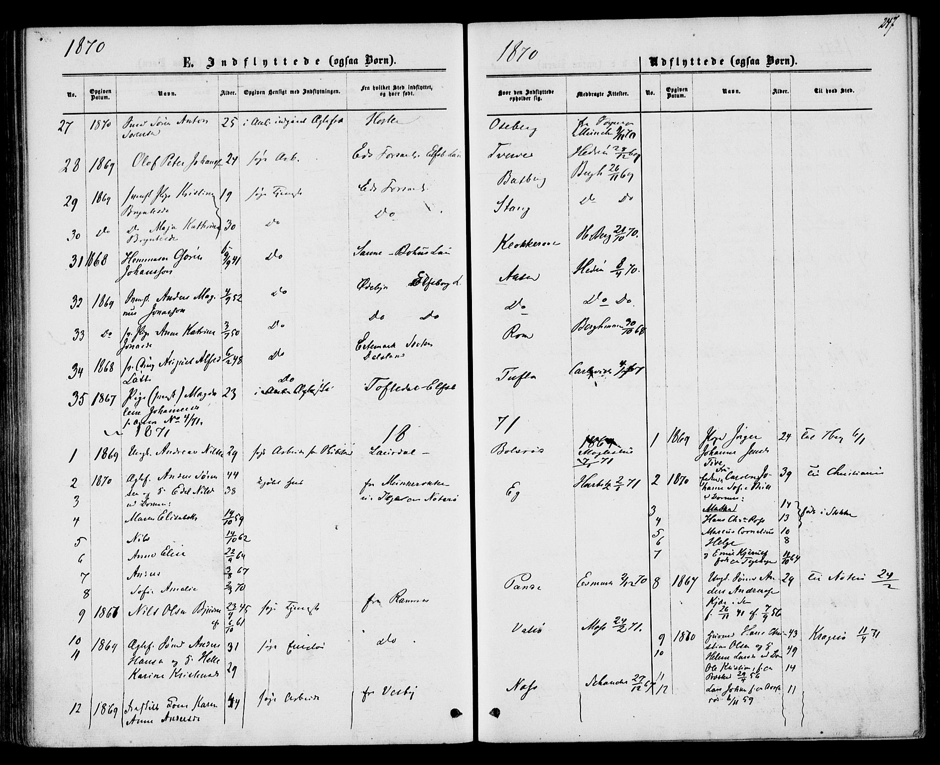 Sem kirkebøker, SAKO/A-5/F/Fa/L0008: Parish register (official) no. I 8, 1866-1873, p. 247