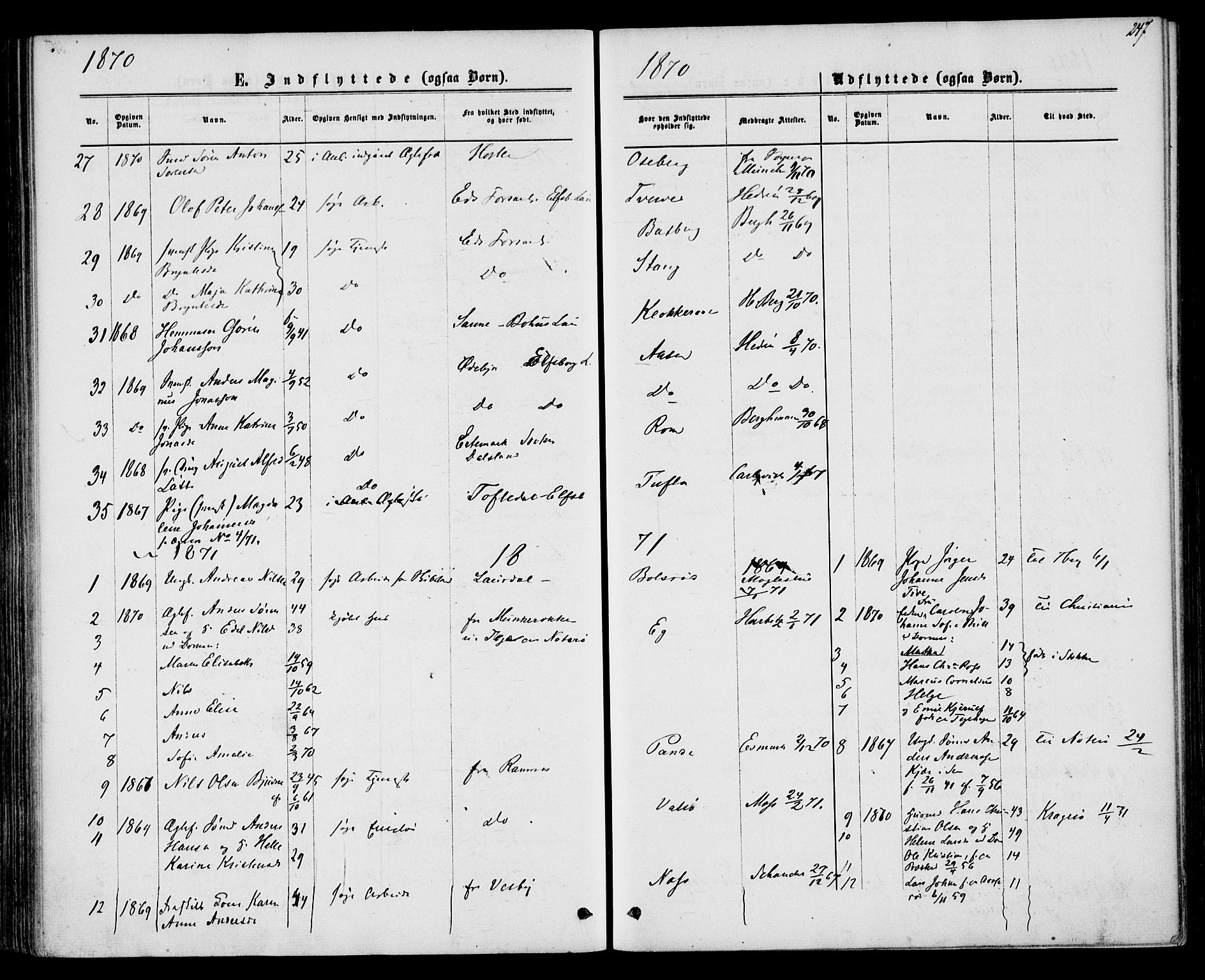 Sem kirkebøker, AV/SAKO-A-5/F/Fa/L0008: Parish register (official) no. I 8, 1866-1873, p. 247