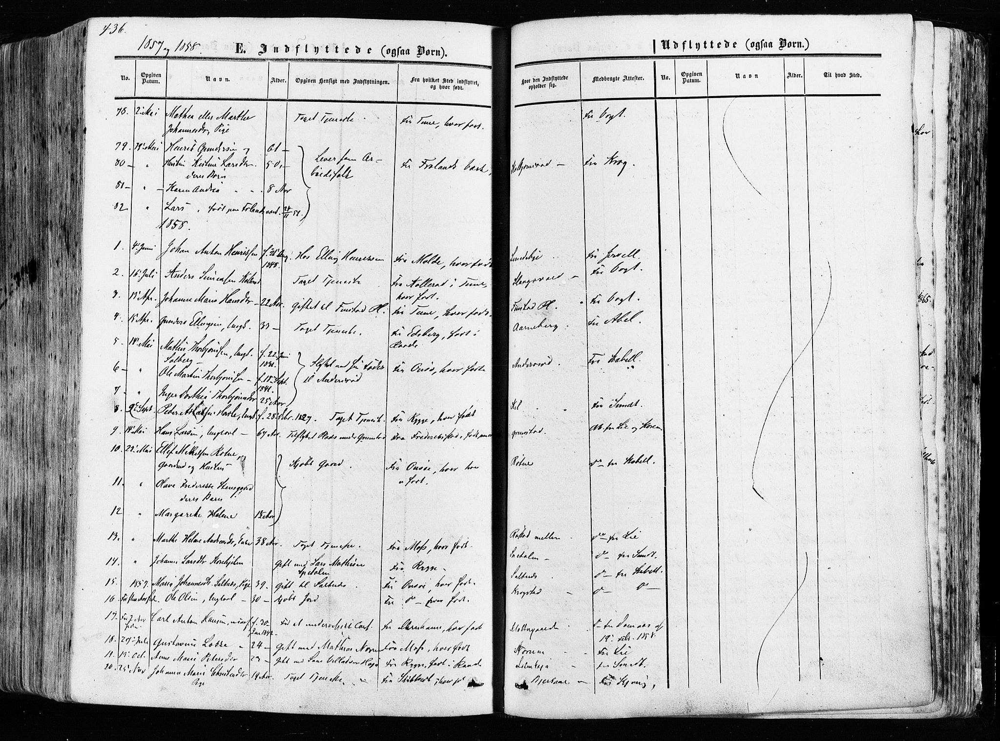 Råde prestekontor kirkebøker, AV/SAO-A-2009/F/Fa/L0006: Parish register (official) no. 6, 1854-1877, p. 436