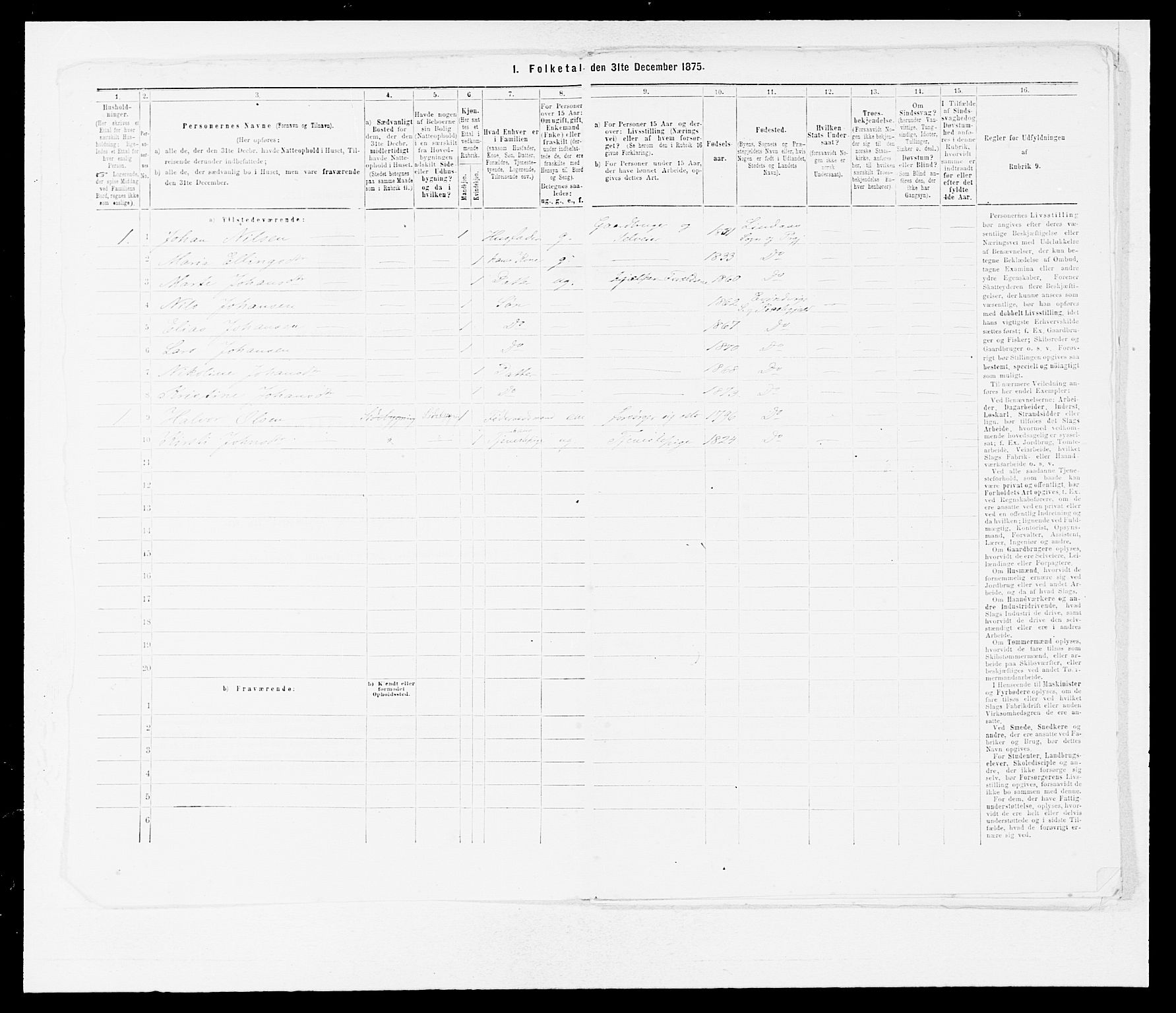 SAB, 1875 census for 1411P Eivindvik, 1875, p. 26