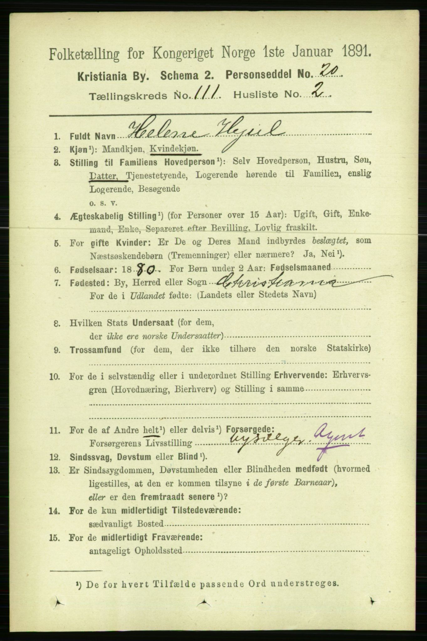 RA, 1891 census for 0301 Kristiania, 1891, p. 57944