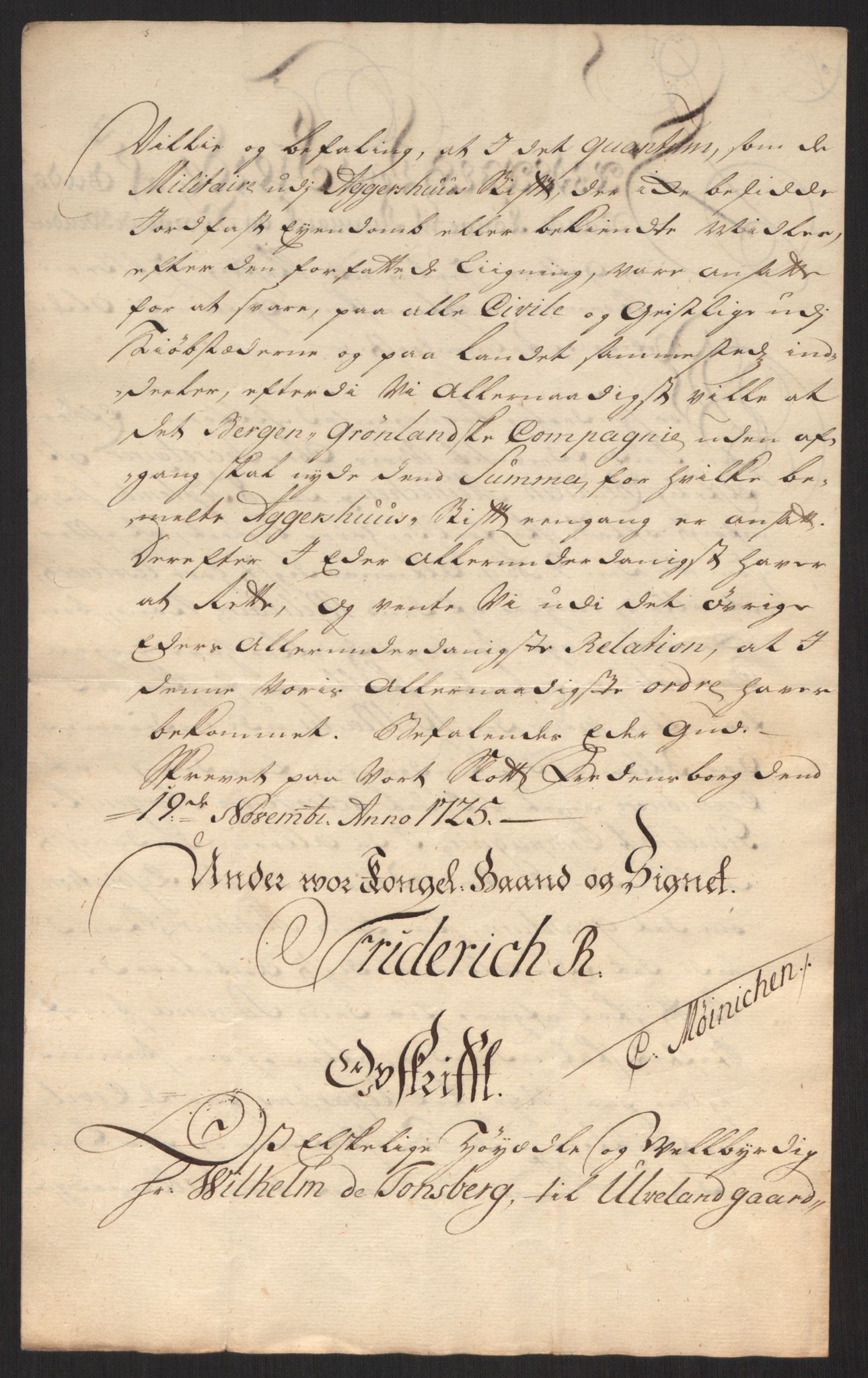 Kommanderende general (KG I) med Det norske krigsdirektorium, AV/RA-EA-5419/D/L0060: Stattholderens, stiftamtmenns og amtmenns brev, 1720-1730, p. 319