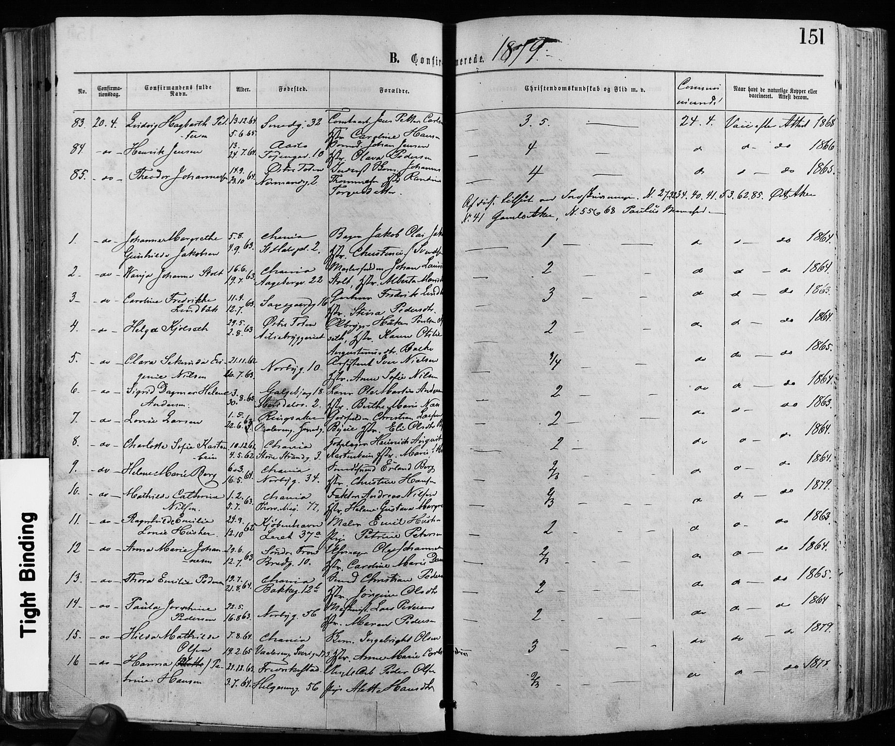 Grønland prestekontor Kirkebøker, AV/SAO-A-10848/F/Fa/L0005: Parish register (official) no. 5, 1869-1880, p. 151