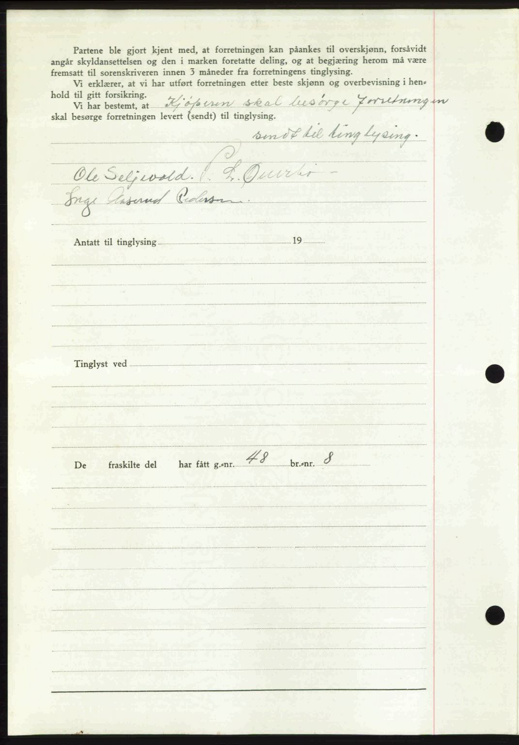 Romsdal sorenskriveri, SAT/A-4149/1/2/2C: Mortgage book no. A24, 1947-1947, Diary no: : 2754/1947
