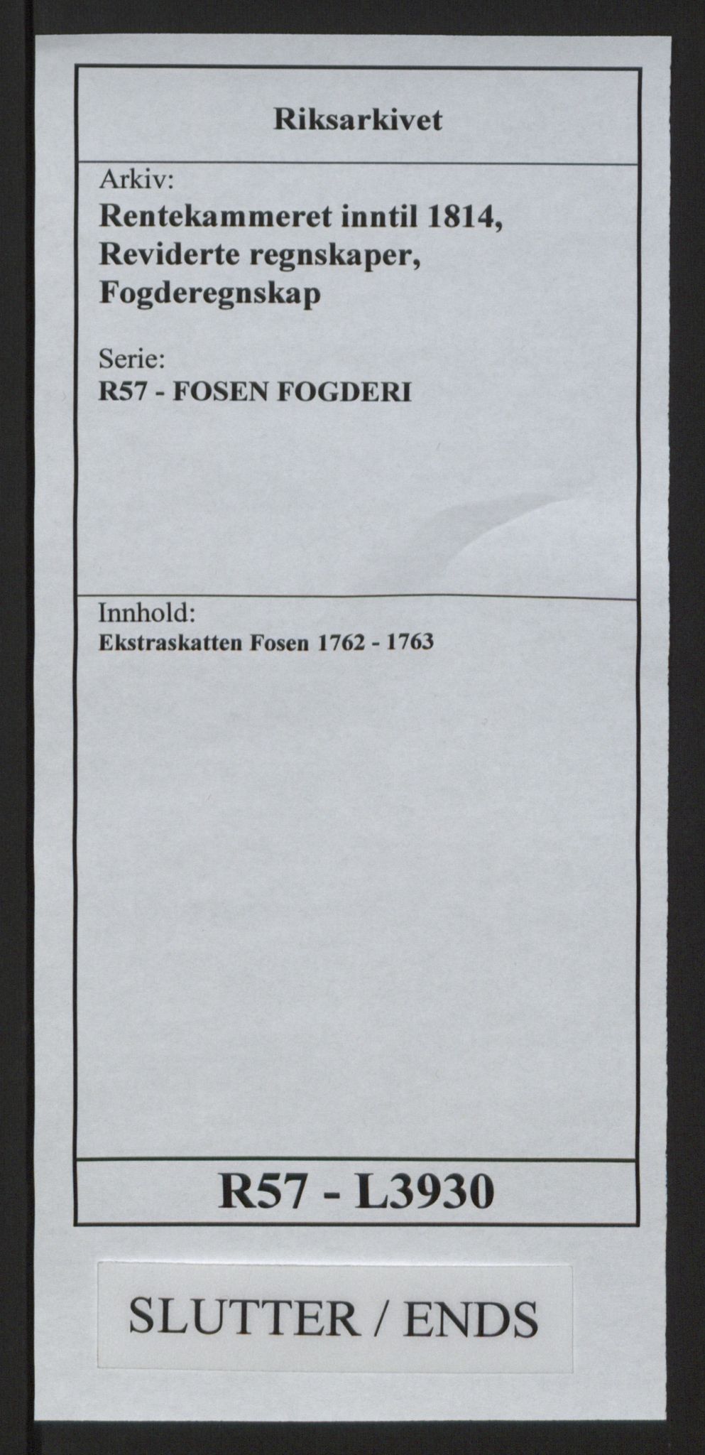 Rentekammeret inntil 1814, Reviderte regnskaper, Fogderegnskap, AV/RA-EA-4092/R57/L3930: Ekstraskatten Fosen, 1762-1763, p. 448