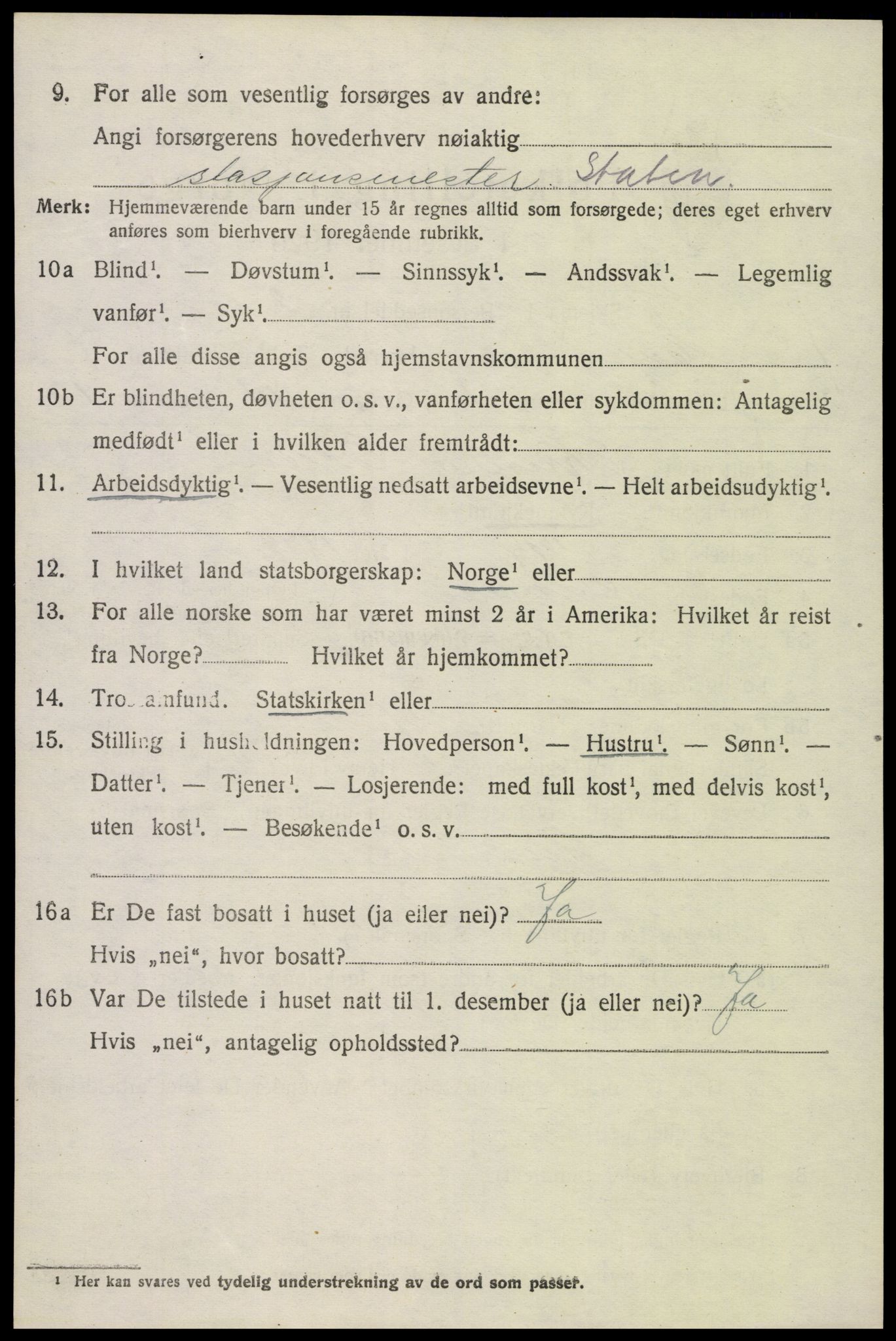 SAK, 1920 census for Evje, 1920, p. 2243