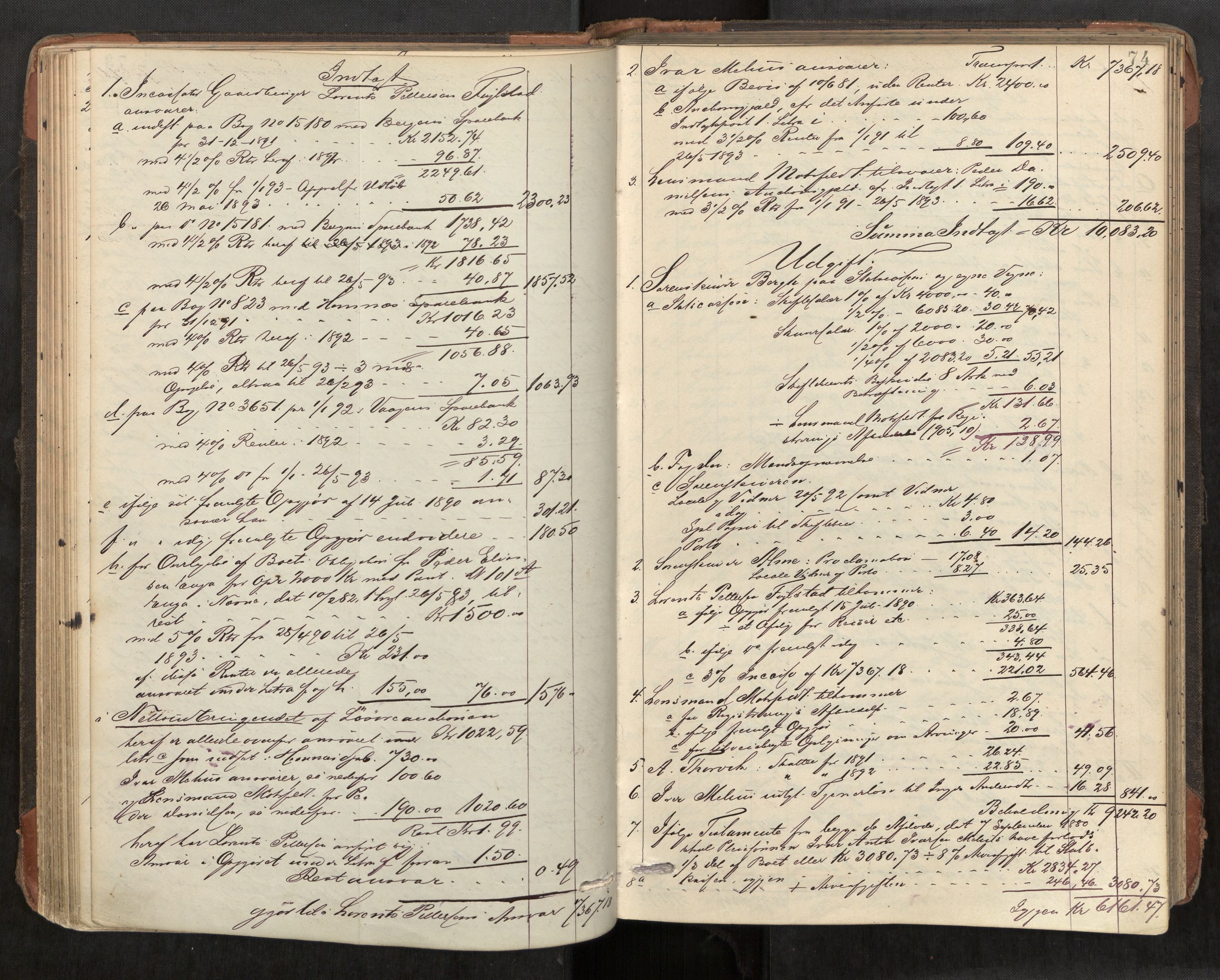 Rana sorenskriveri , AV/SAT-A-1108/1/3/3A/L0006: Skifteslutningsprotokoll, 1891-1896, p. 74