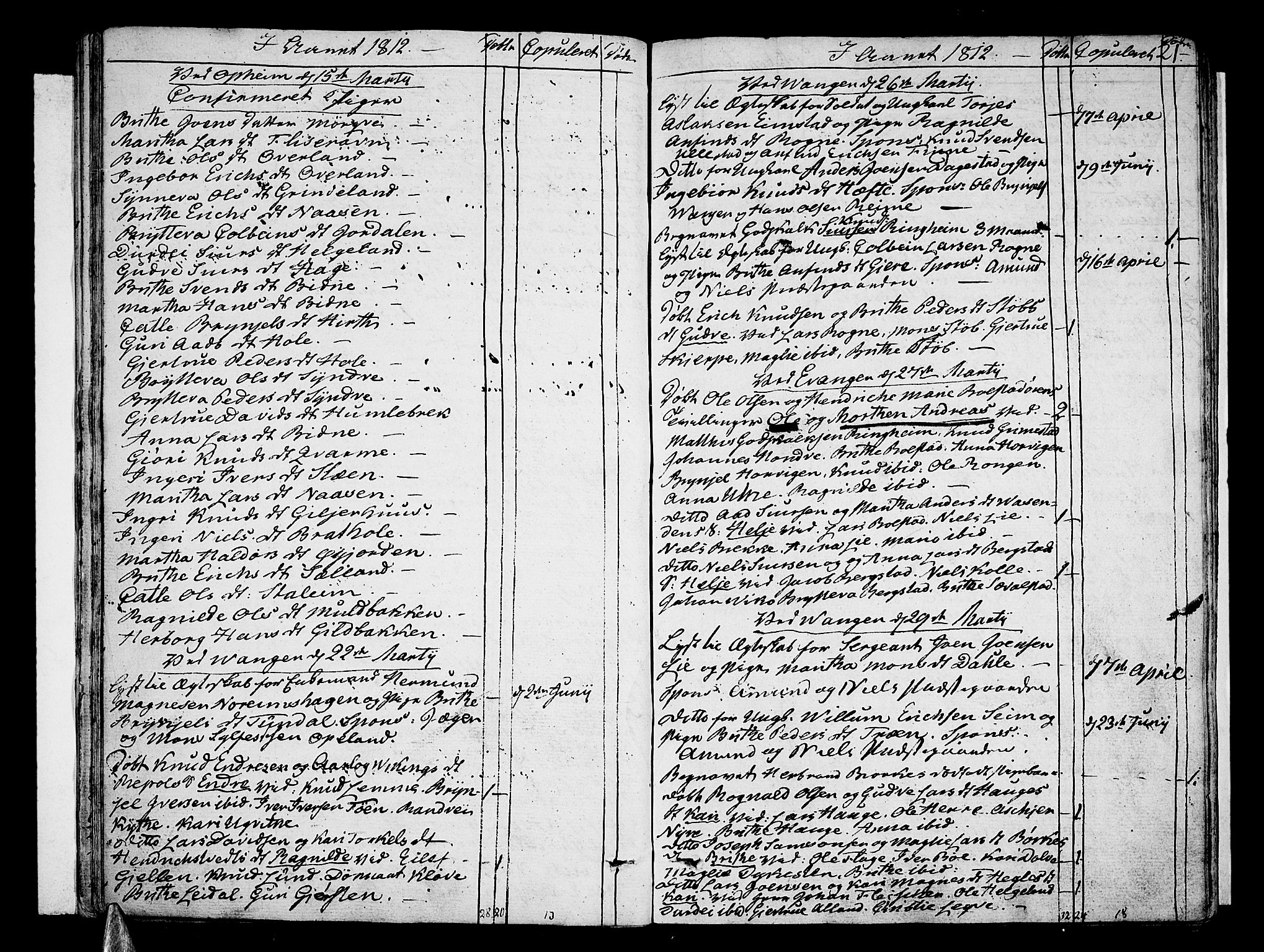 Voss sokneprestembete, AV/SAB-A-79001/H/Haa: Parish register (official) no. A 10, 1810-1821, p. 21