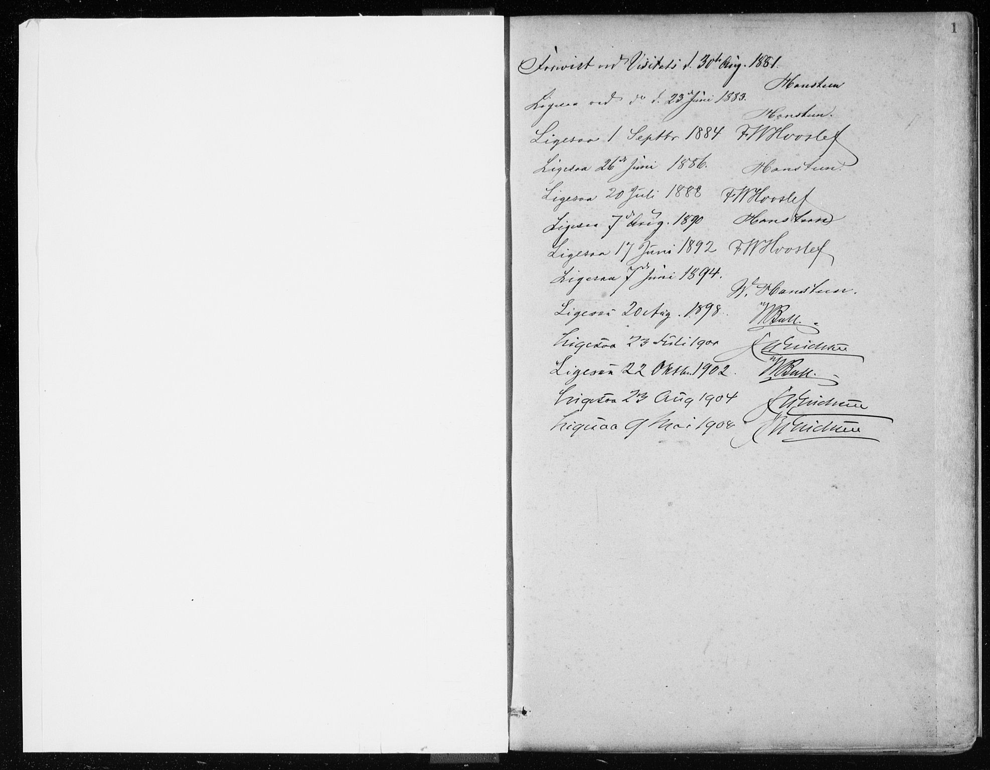 Kvam sokneprestembete, SAB/A-76201/H/Haa: Parish register (official) no. C  1, 1880-1906, p. 1
