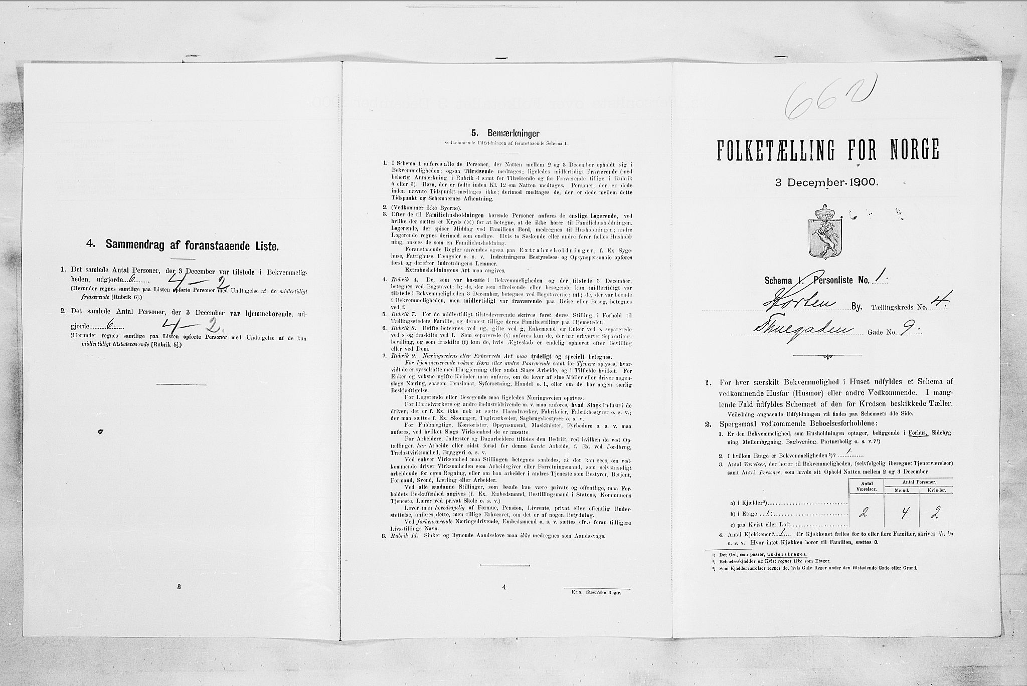 RA, 1900 census for Horten, 1900, p. 5350