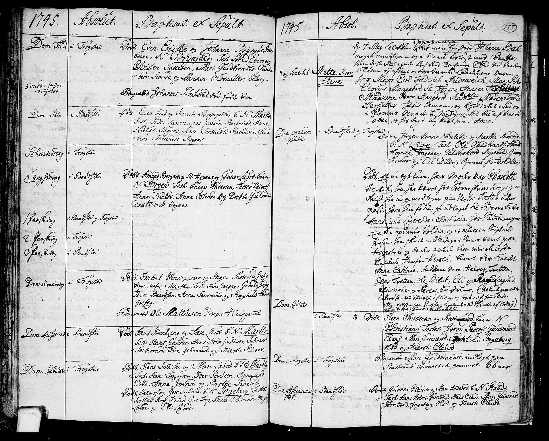 Trøgstad prestekontor Kirkebøker, SAO/A-10925/F/Fa/L0003: Parish register (official) no. I 3, 1721-1749, p. 155