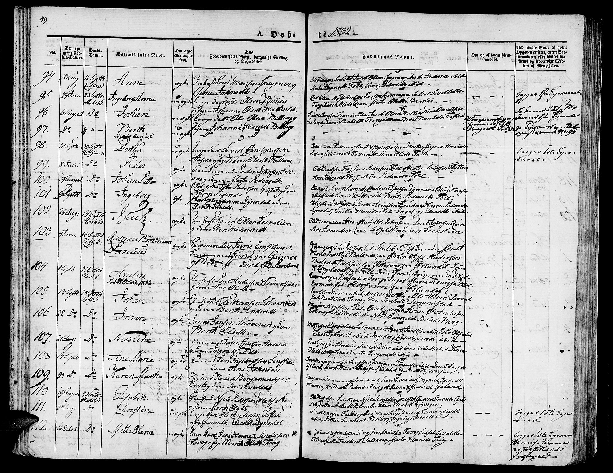 Ministerialprotokoller, klokkerbøker og fødselsregistre - Sør-Trøndelag, SAT/A-1456/646/L0609: Parish register (official) no. 646A07, 1826-1838, p. 49